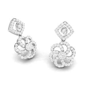 Beautiful Hanging Clusters Platinum Earrings with Diamonds for Women JL PT E NK-15   Jewelove.US