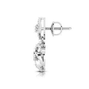 Beautiful Hanging Clusters Platinum Earrings with Diamonds for Women JL PT E NK-15   Jewelove.US