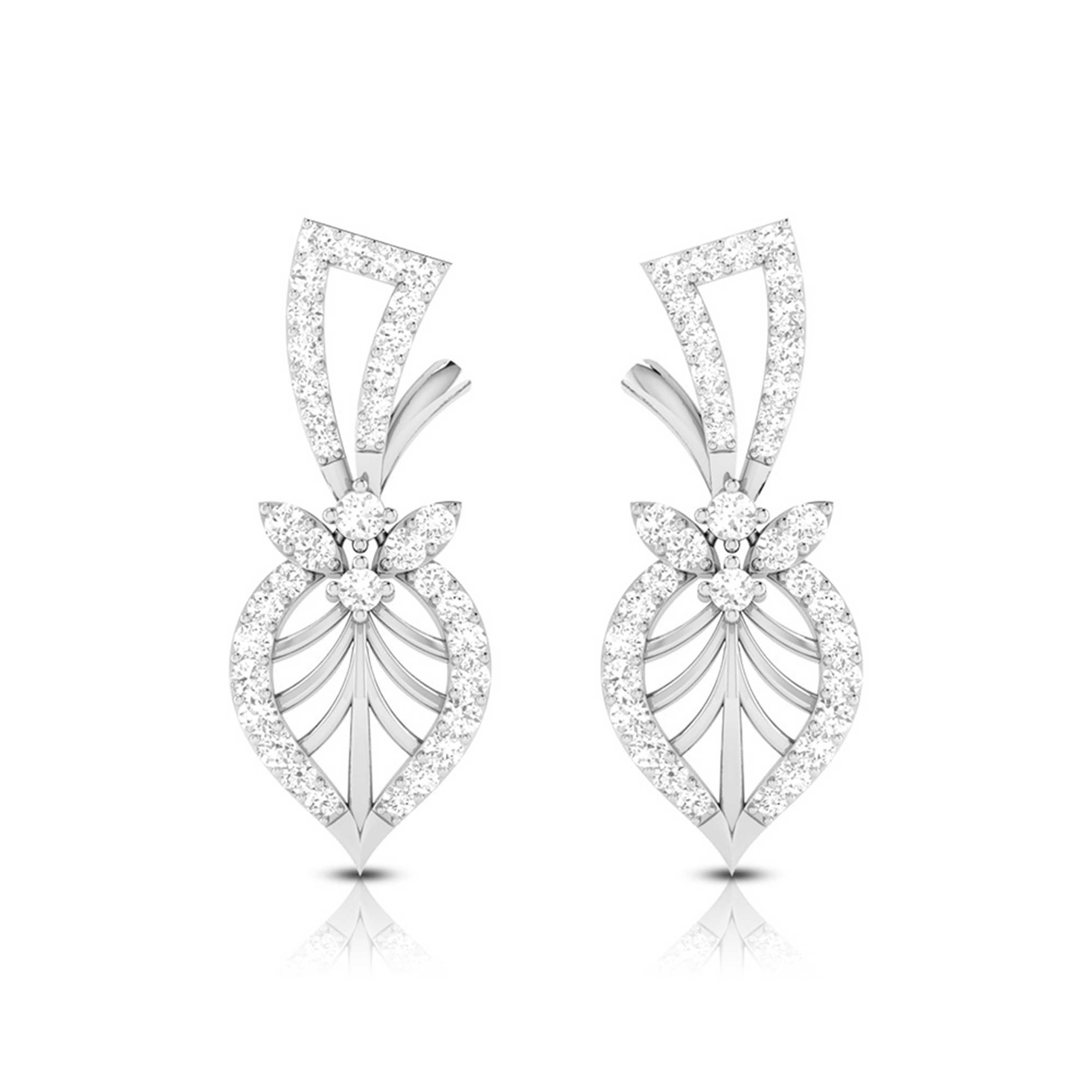 Designer Platinum Earrings with Diamonds for Women JL PT E NK-52