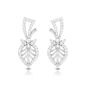Designer Platinum Earrings with Diamonds for Women JL PT E NK-52
