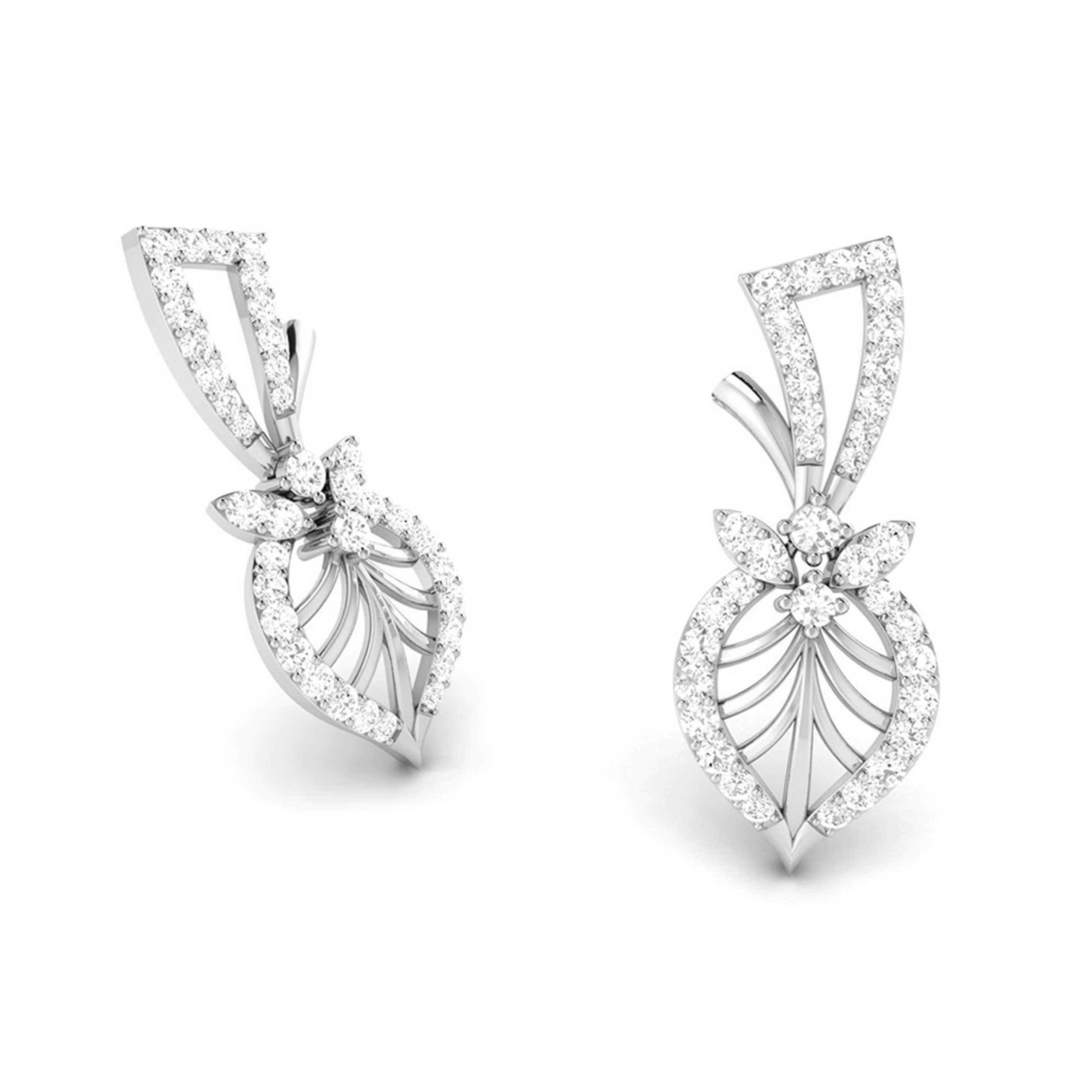 Designer Platinum Earrings with Diamonds for Women JL PT E NK-52