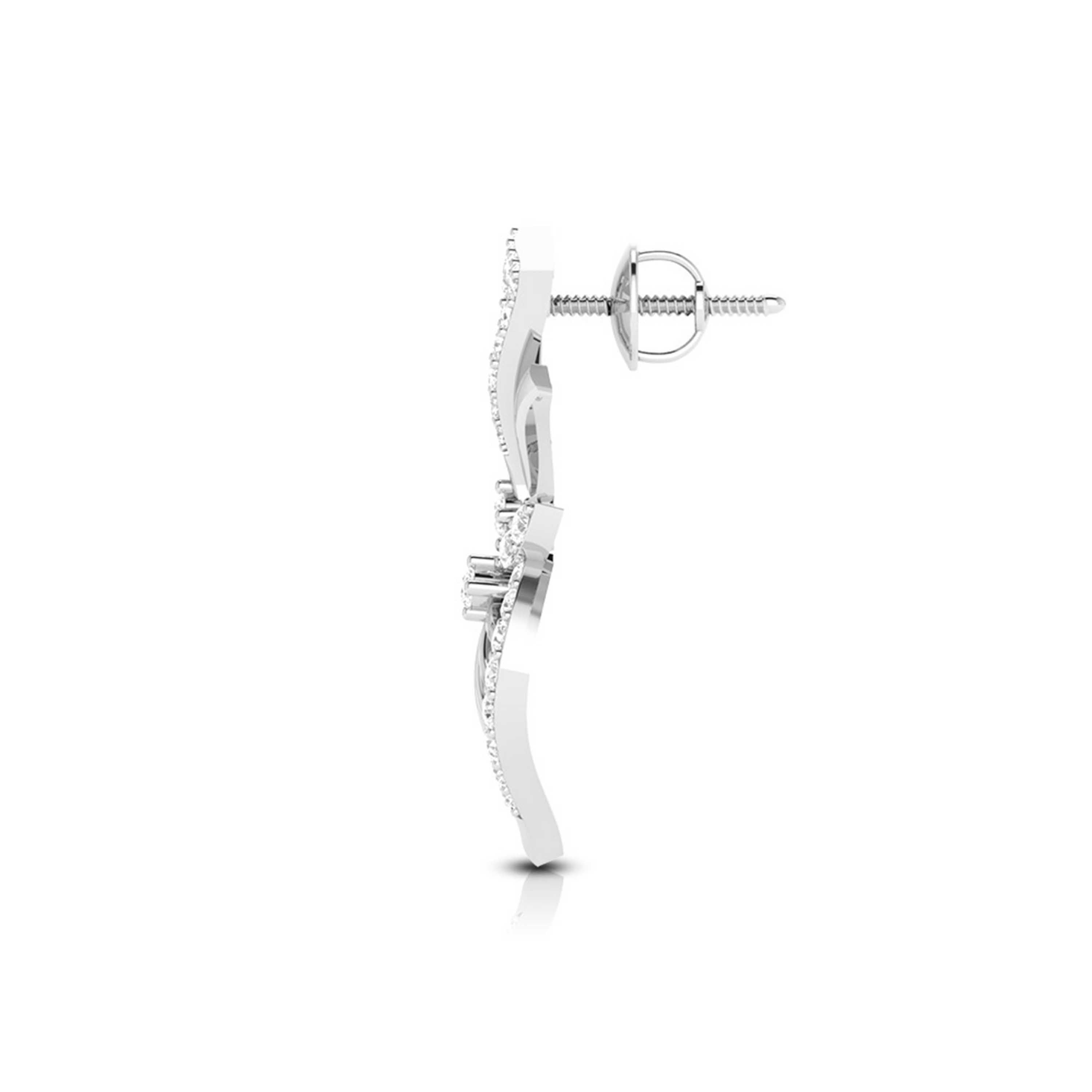 Designer Platinum Earrings with Diamonds for Women JL PT E NK-52