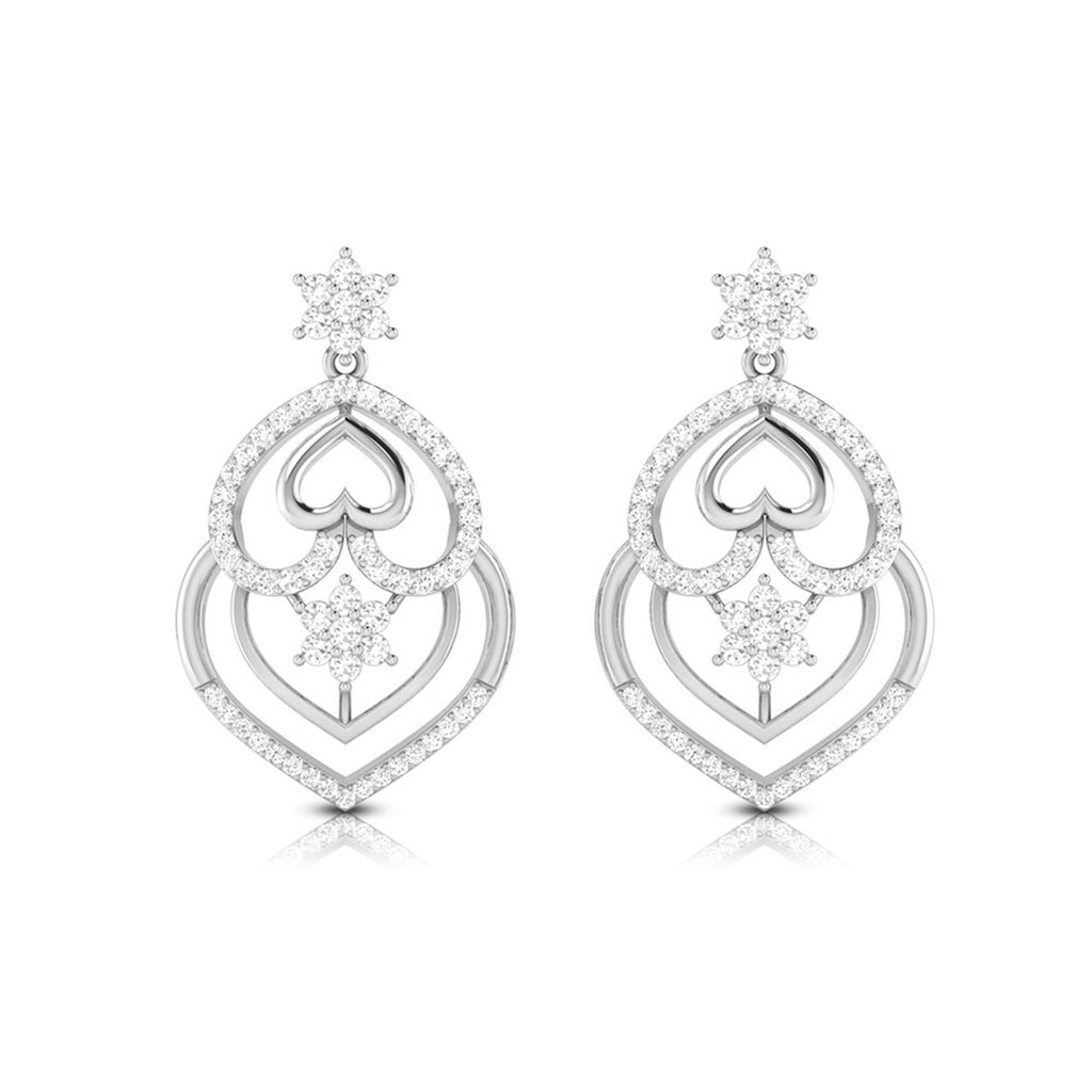 Designer Platinum Earrings with Diamonds for Women JL PT E NK-53  VVS-GH Jewelove.US