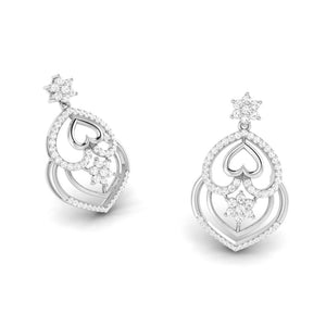 Designer Platinum Earrings with Diamonds for Women JL PT E NK-53