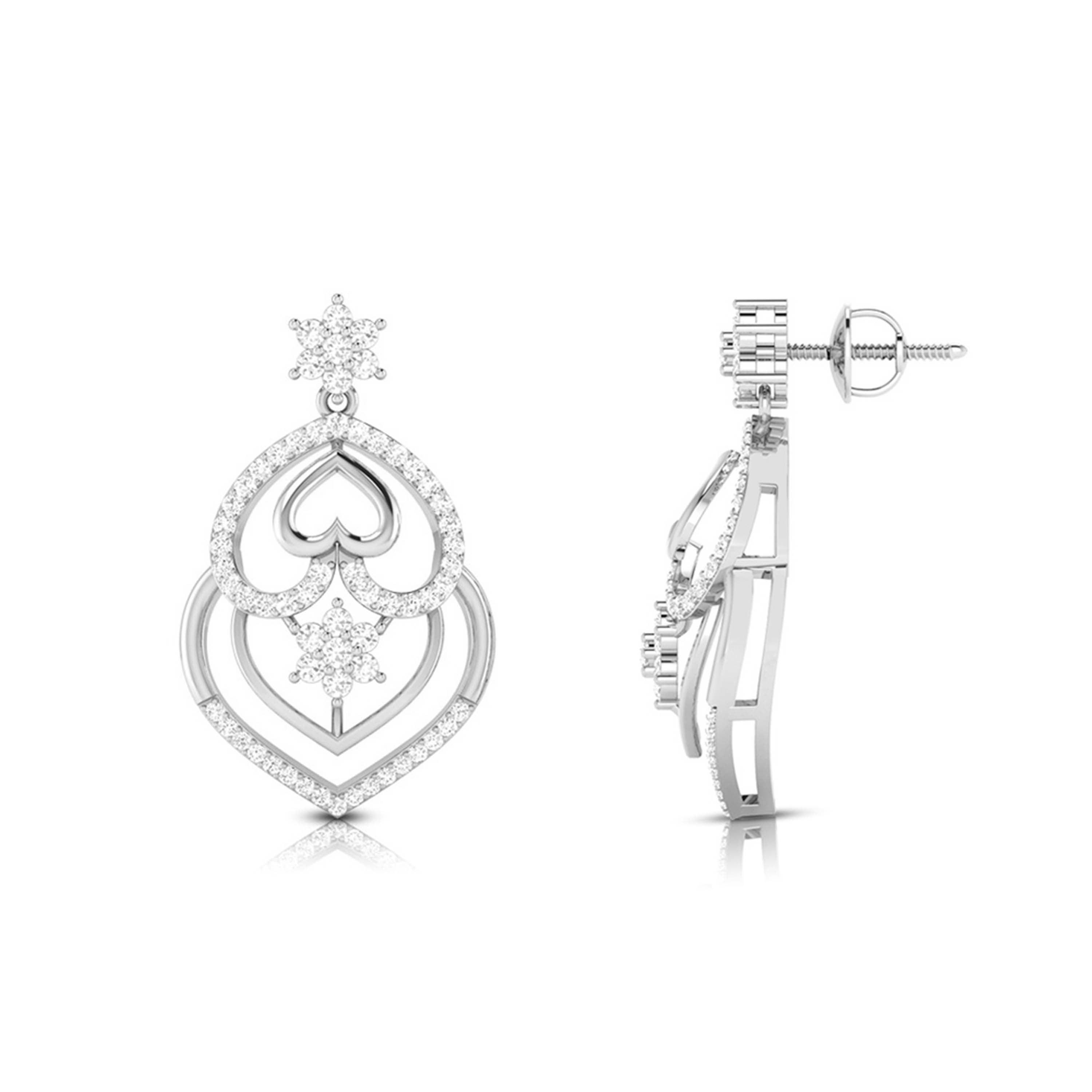 Designer Platinum Earrings with Diamonds for Women JL PT E NK-53   Jewelove.US