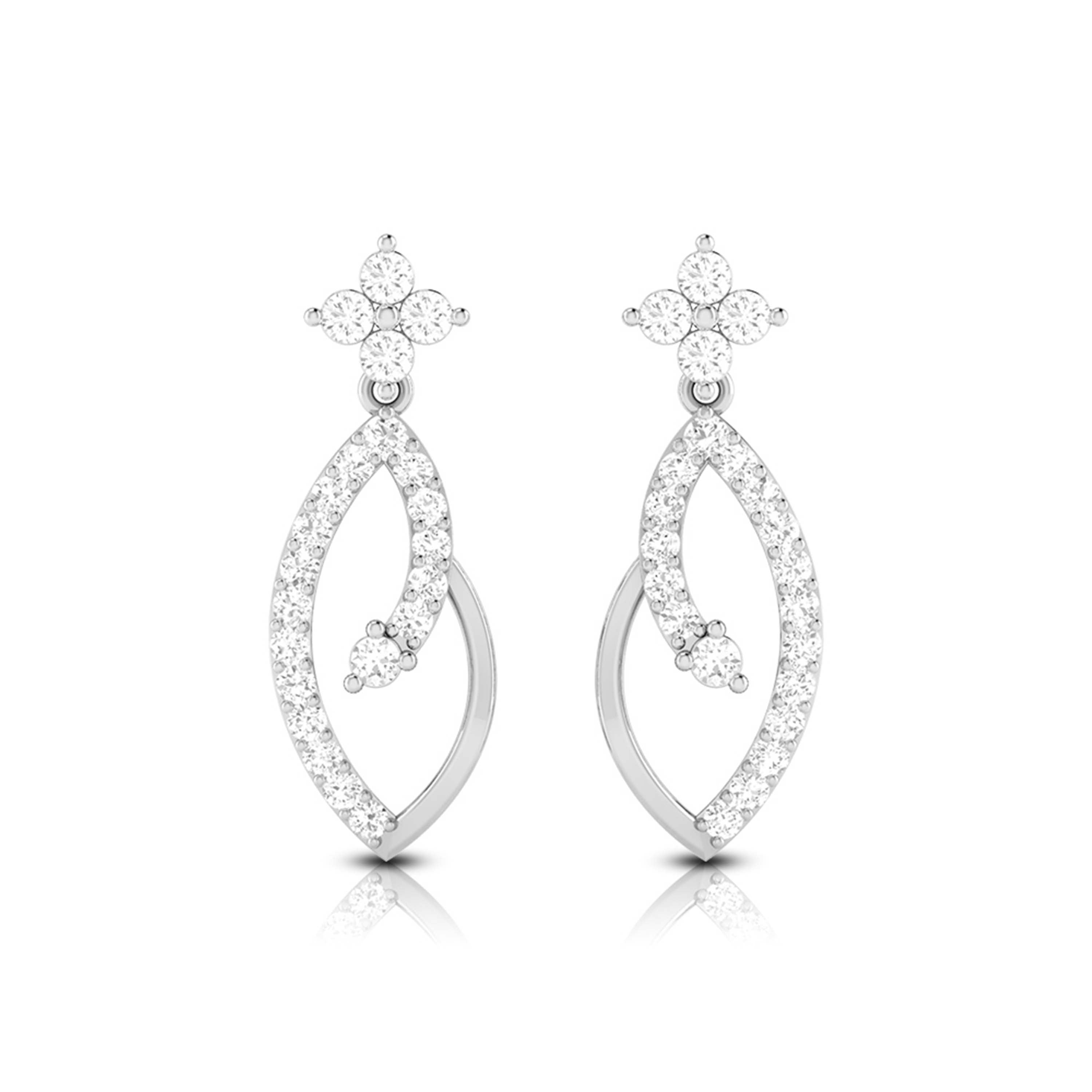 Platinum Earrings with Diamonds for Women JL PT E NK-55