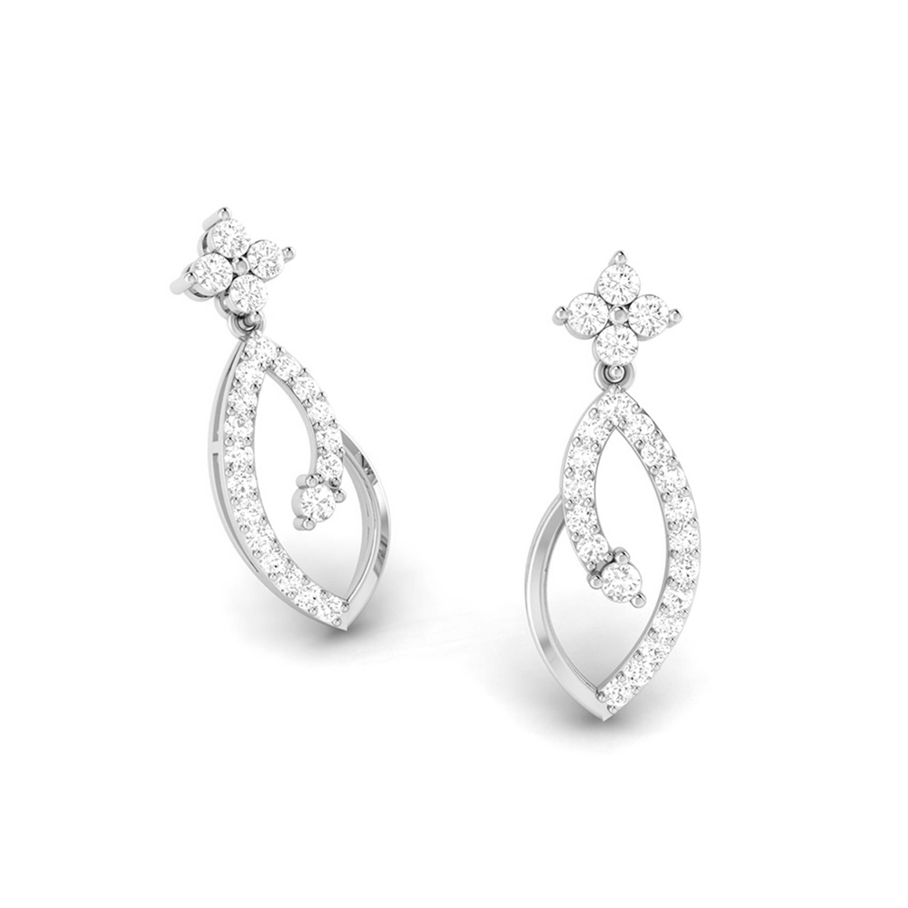 Platinum Earrings with Diamonds for Women JL PT E NK-55   Jewelove.US