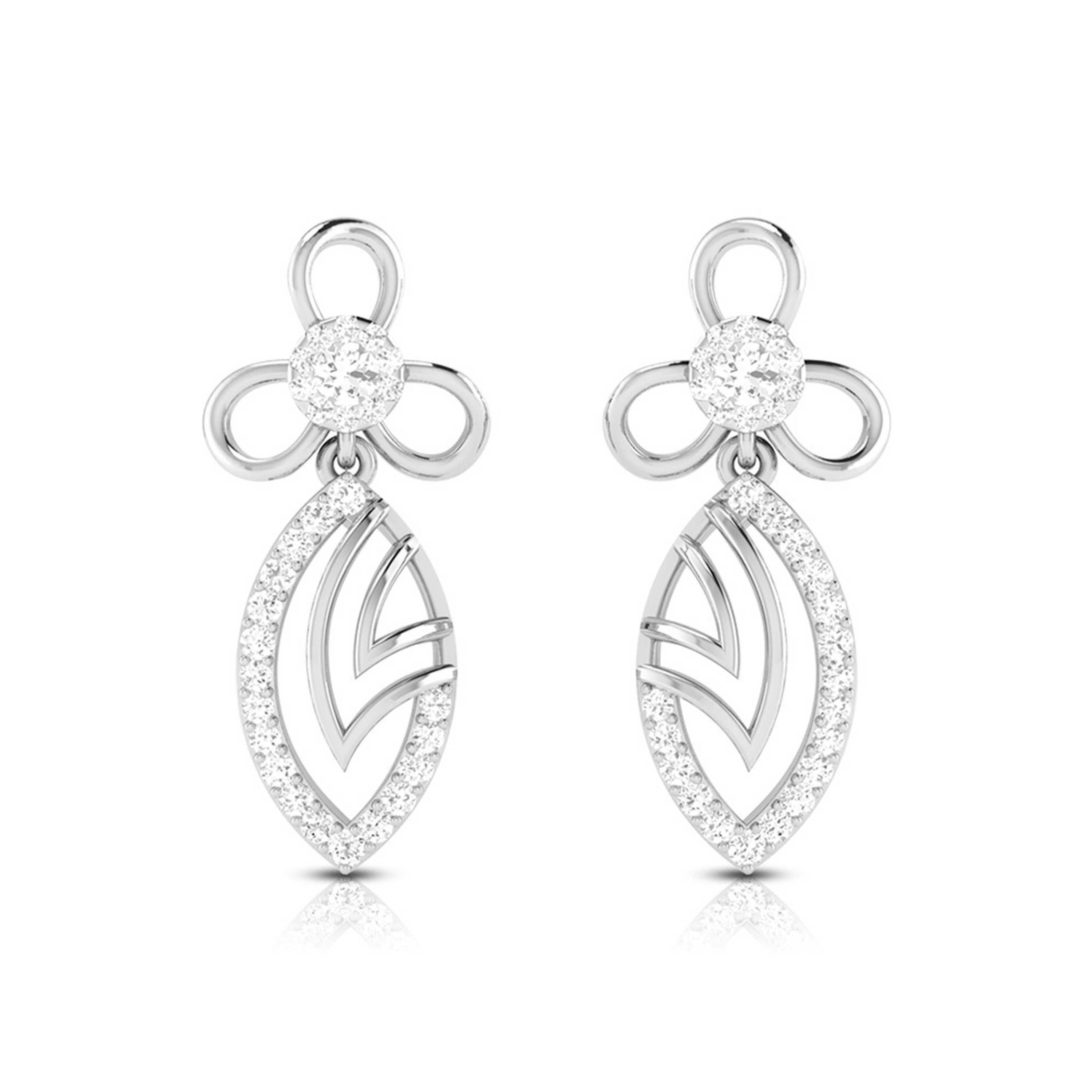 Designer Platinum Earrings with Diamonds for Women JL PT E N-29