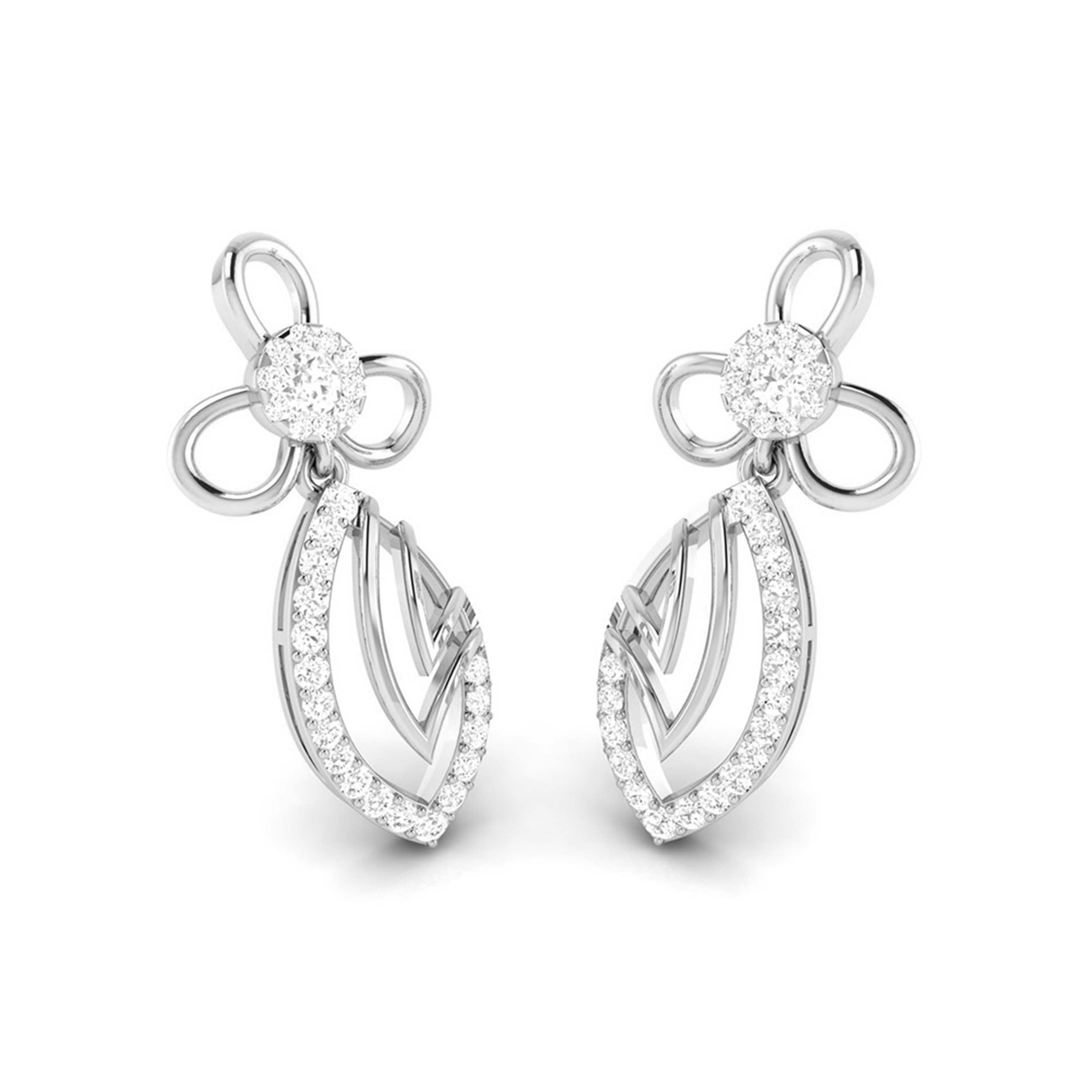 Designer Platinum Earrings with Diamonds for Women JL PT E NK-57   Jewelove.US