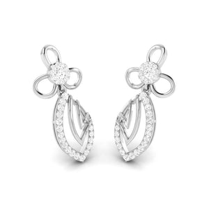 Designer Platinum Earrings with Diamonds for Women JL PT E NK-57   Jewelove.US