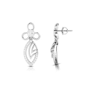 Designer Platinum Earrings with Diamonds for Women JL PT E NK-57
