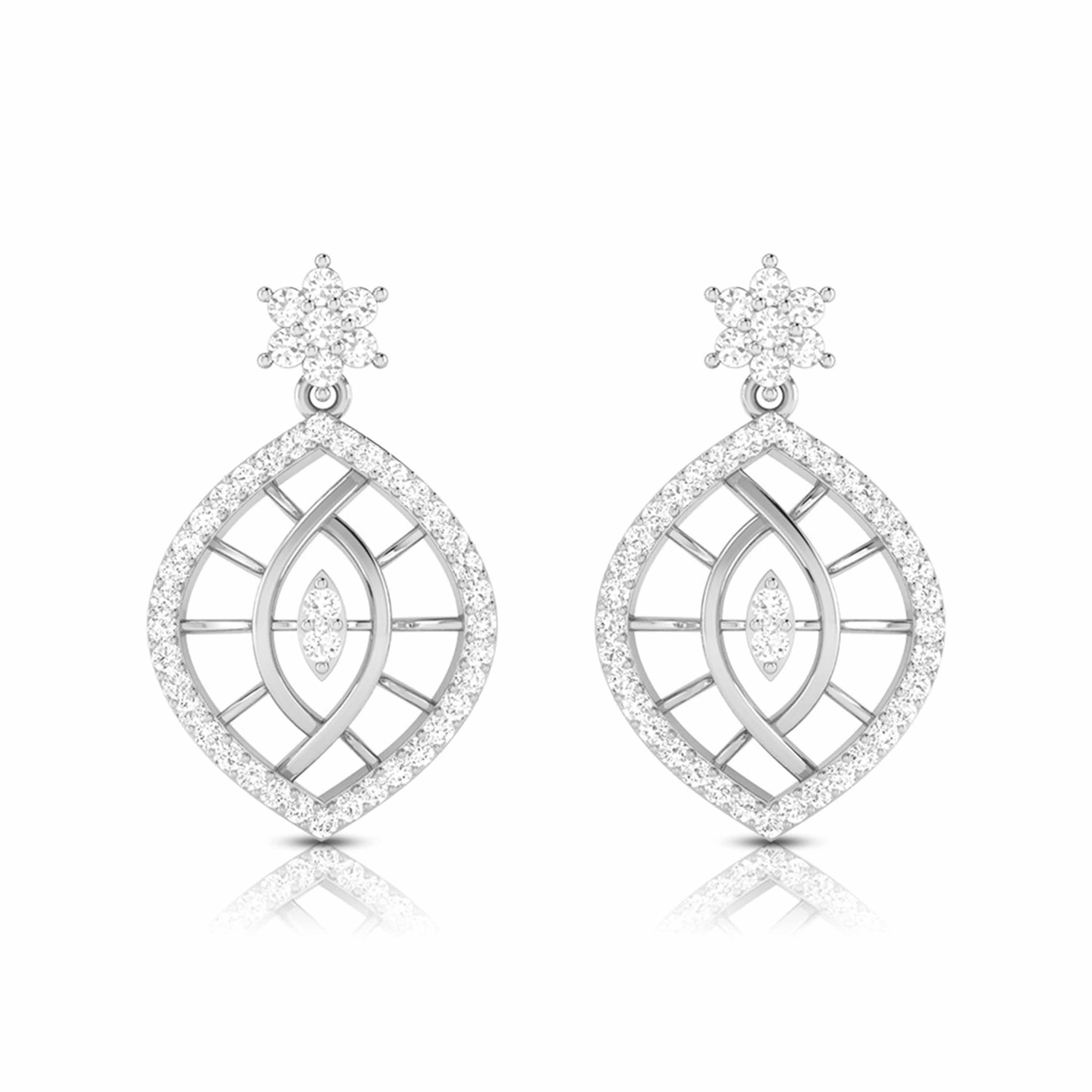 Designer Platinum Earrings with Diamonds JL PT E NK-63
