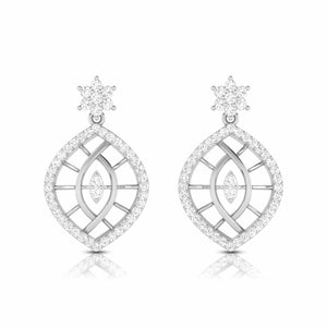Designer Platinum Earrings with Diamonds JL PT E NK-63