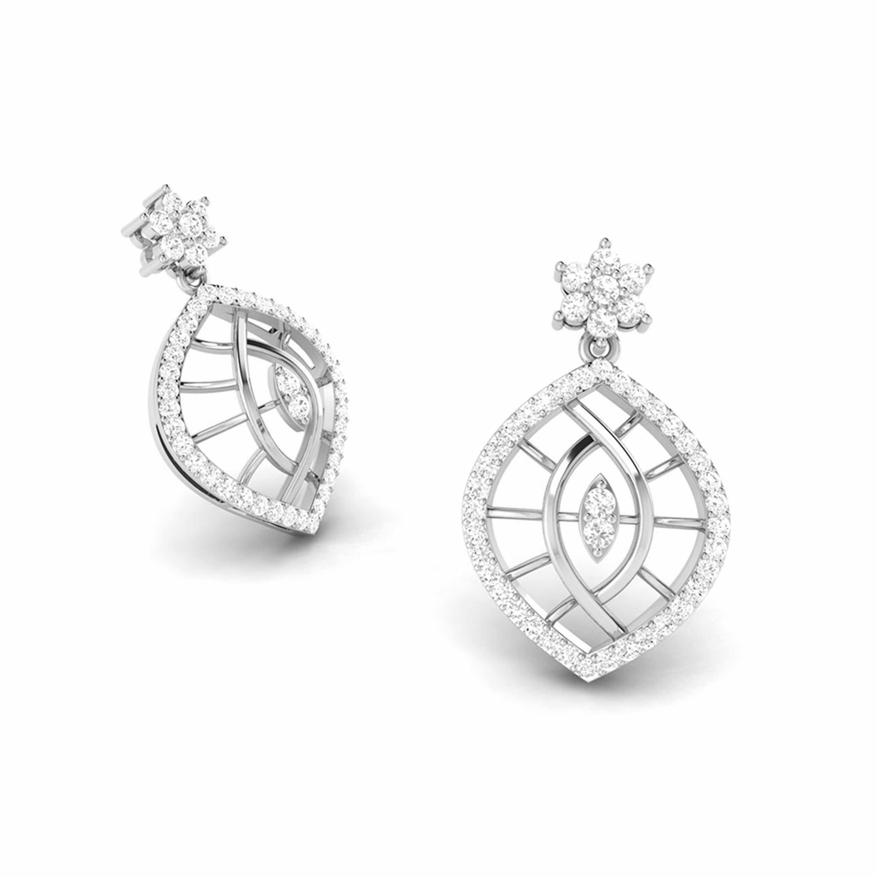 Designer Platinum Earrings with Diamonds JL PT E NK-63