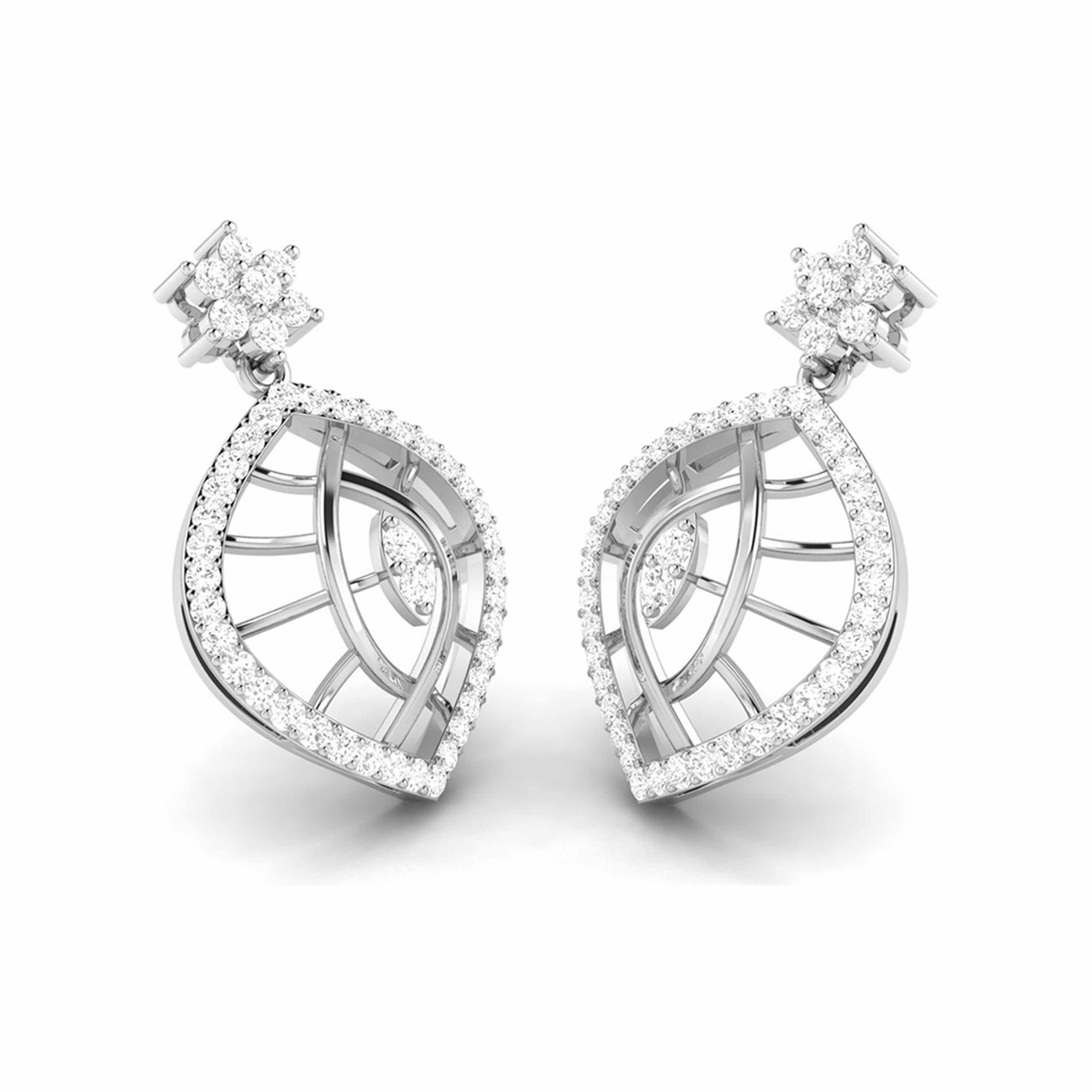 Designer Platinum Earrings with Diamonds JL PT E NK-63