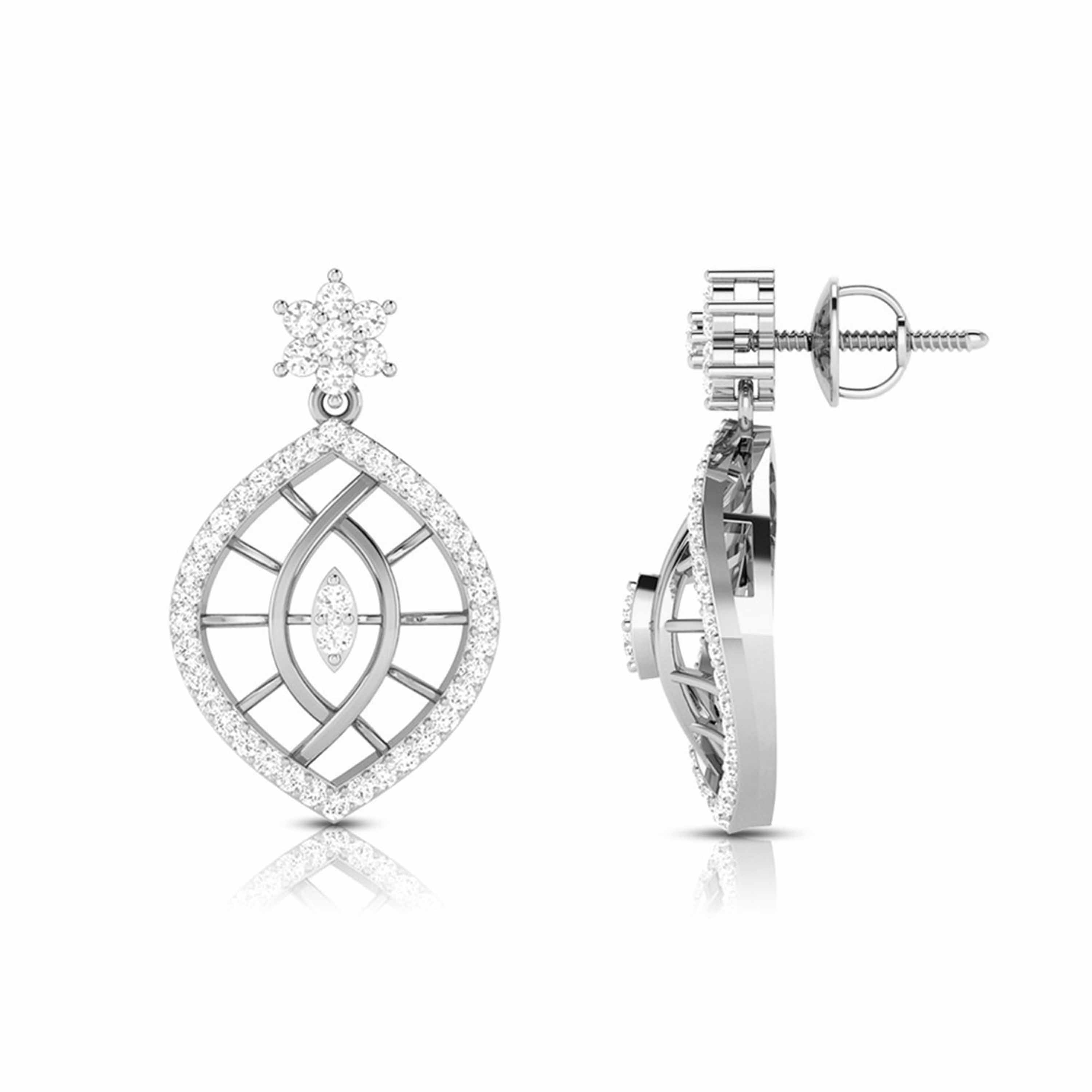 Designer Platinum Earrings with Diamonds JL PT E NK-63   Jewelove.US