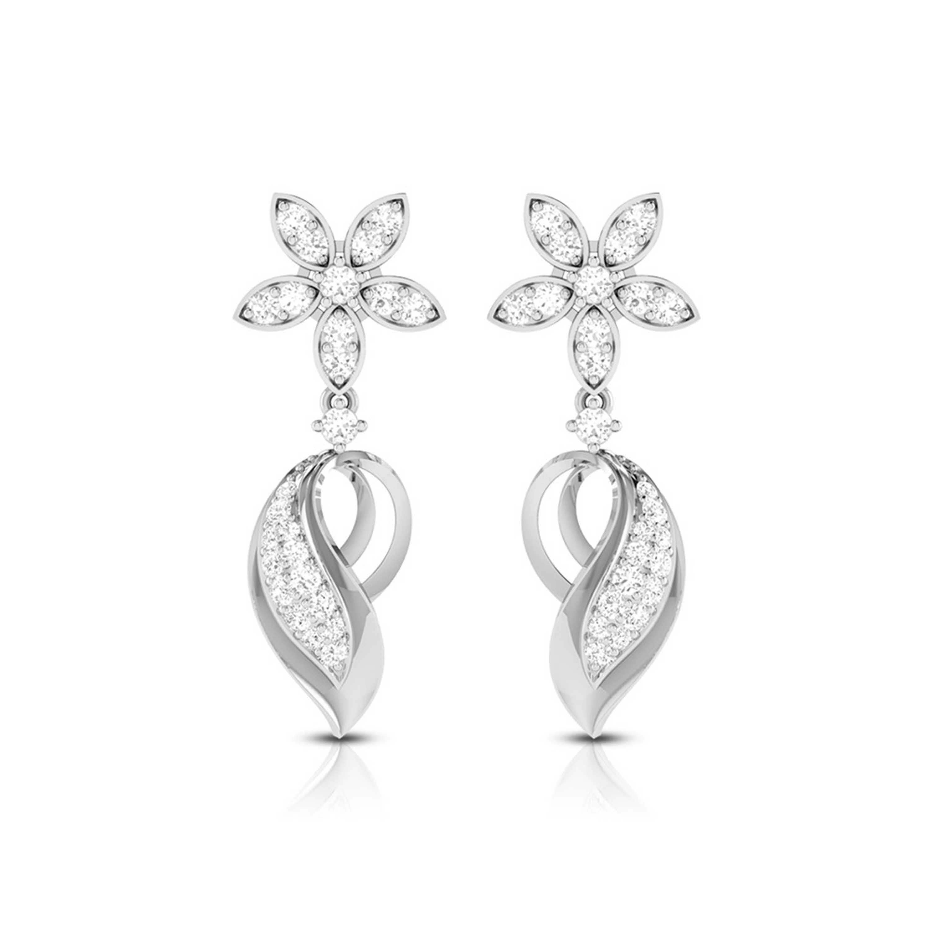 Designer Platinum Earrings with Diamonds JL PT E NK-65