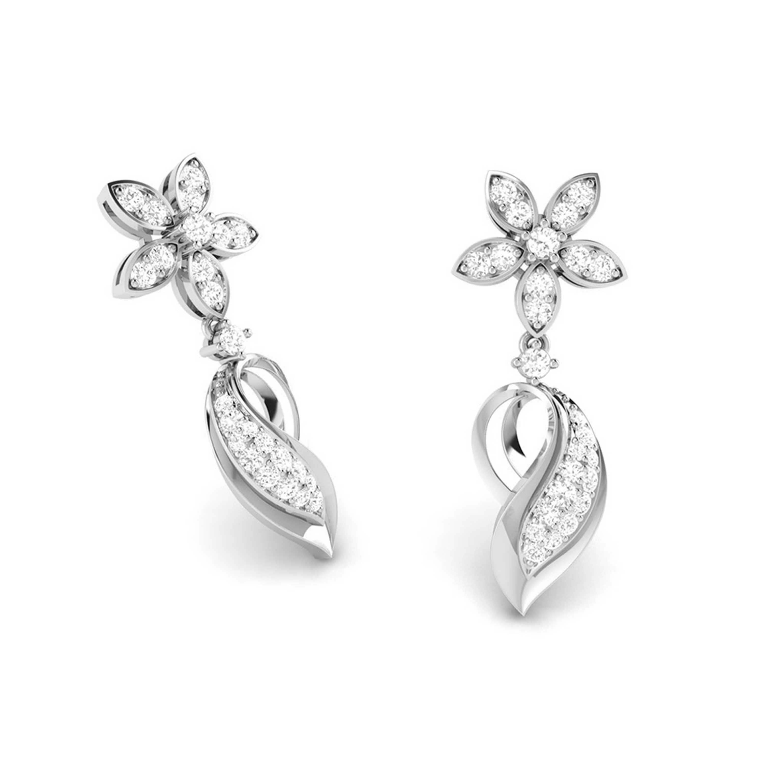 Designer Platinum Earrings with Diamonds JL PT E NK-65