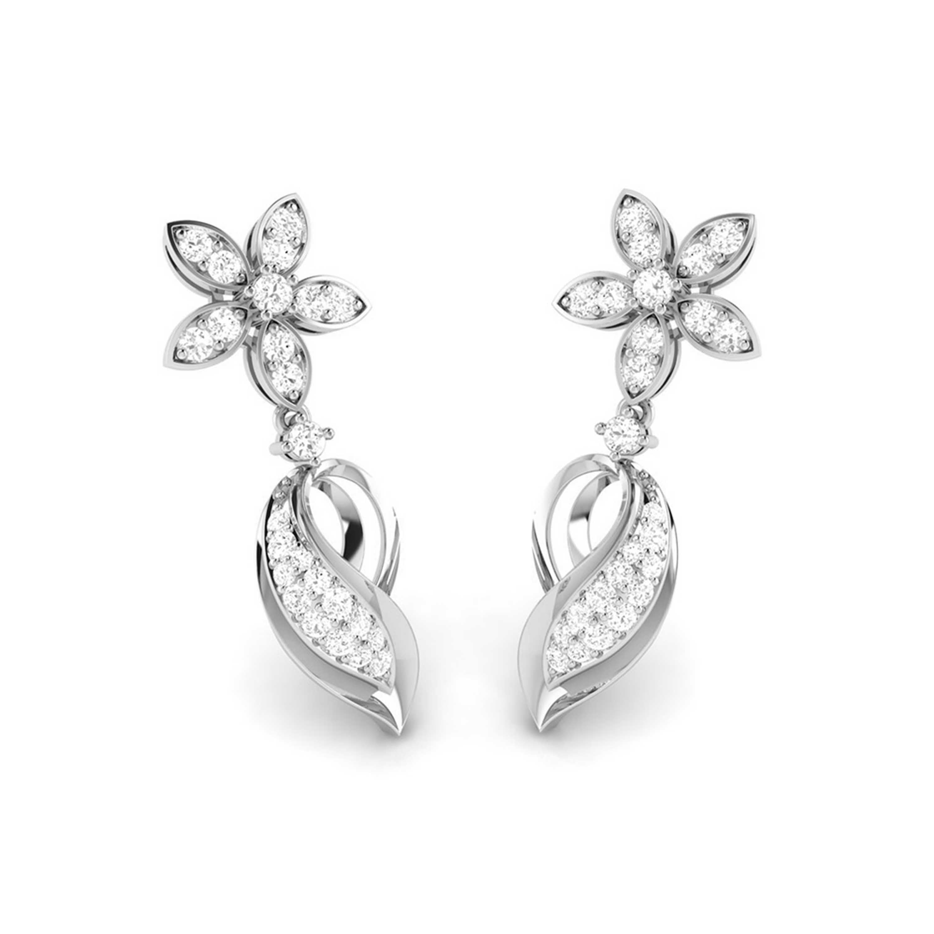 Designer Platinum Earrings with Diamonds JL PT E NK-65