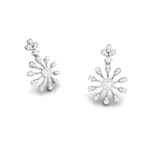 Designer Hanging Clusters Platinum Earrings with Diamonds JL PT E NK-67
