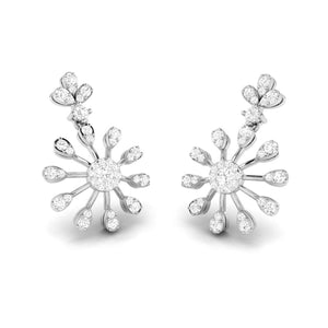 Designer Hanging Clusters Platinum Earrings with Diamonds JL PT E NK-67