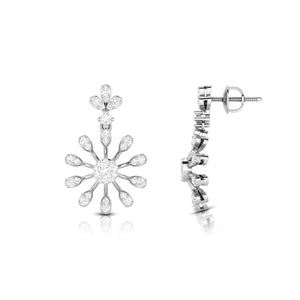 Designer Hanging Clusters Platinum Earrings with Diamonds JL PT E NK-67   Jewelove.US