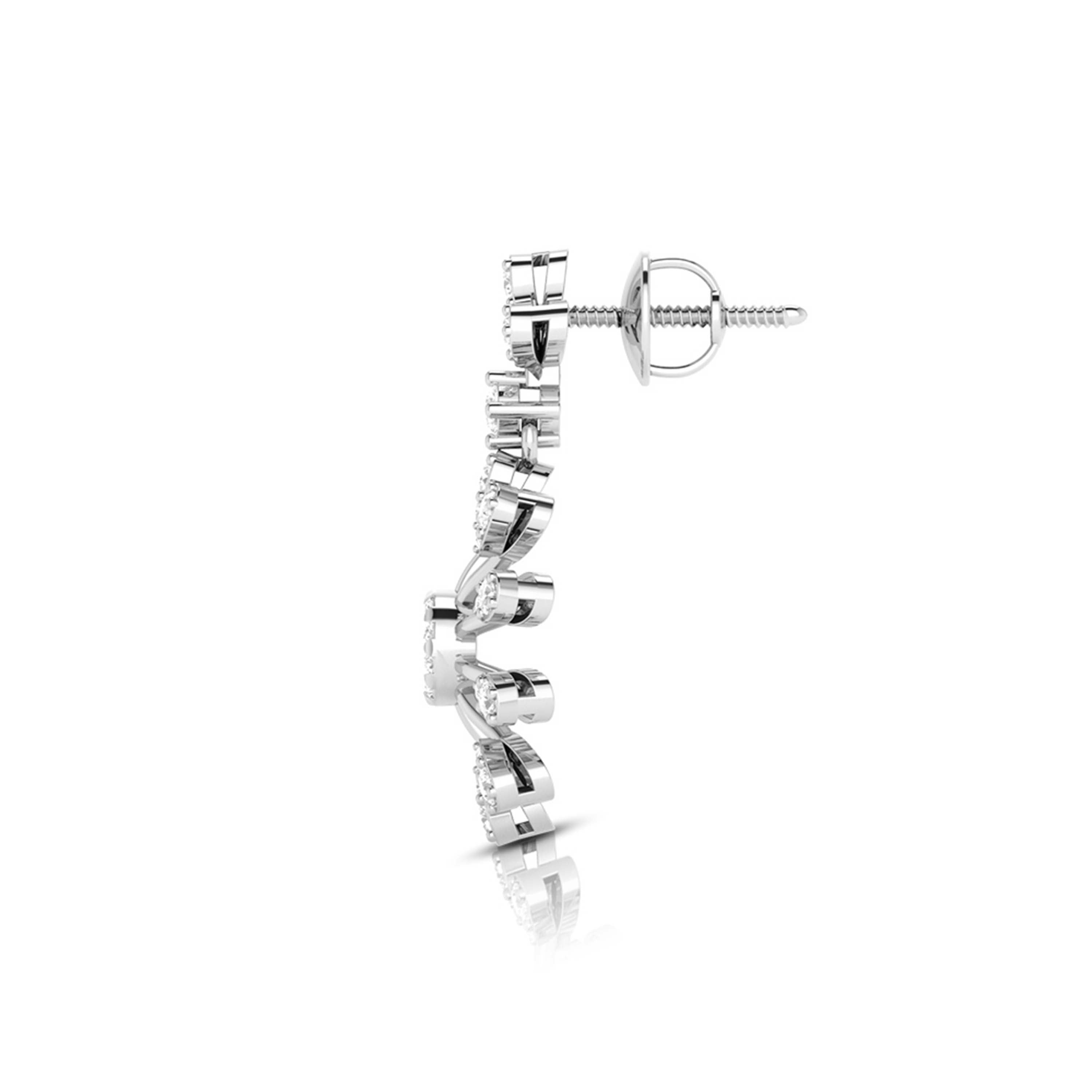 Designer Hanging Clusters Platinum Earrings with Diamonds JL PT E NK-67