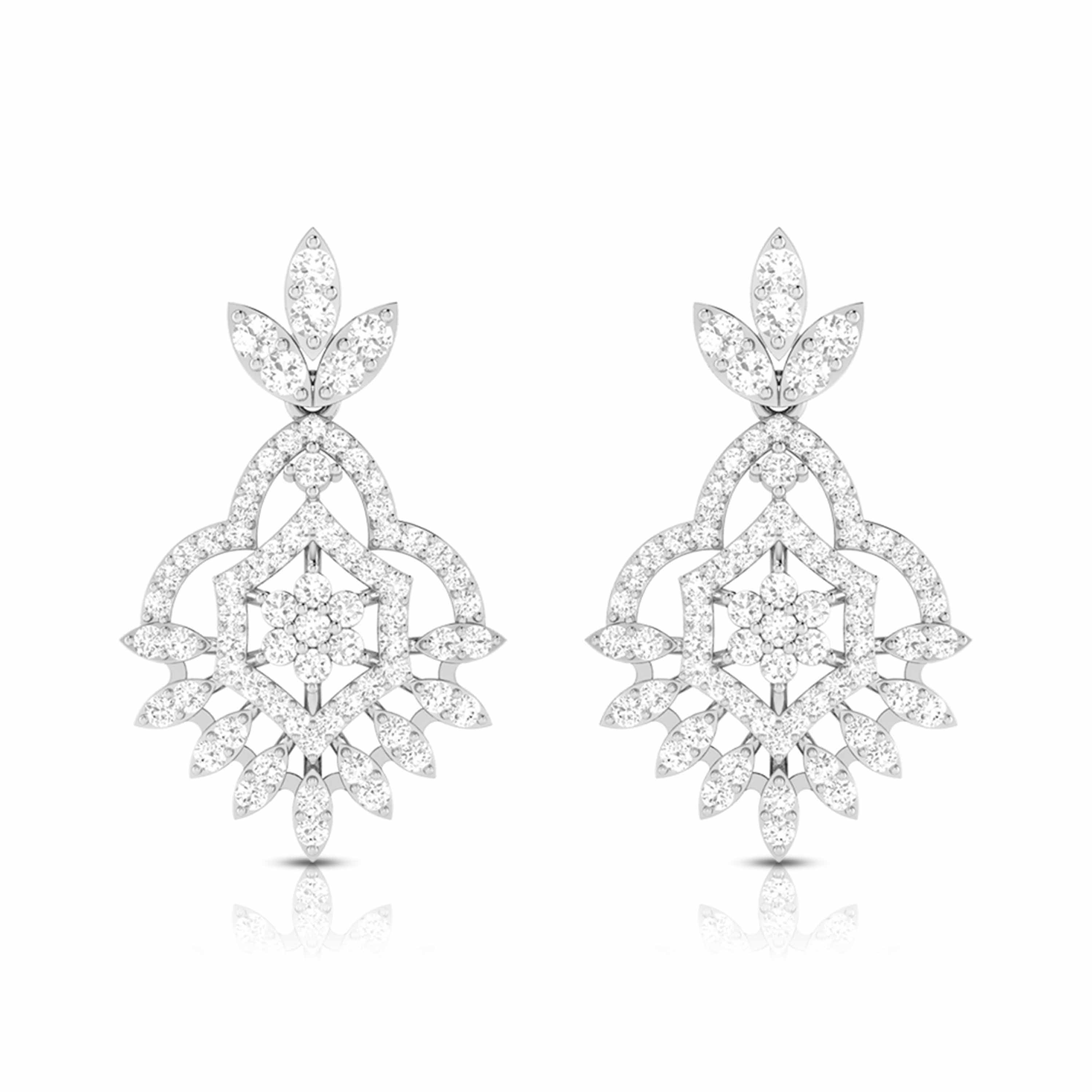 Designer Platinum Earrings with Diamonds JL PT E NK-68