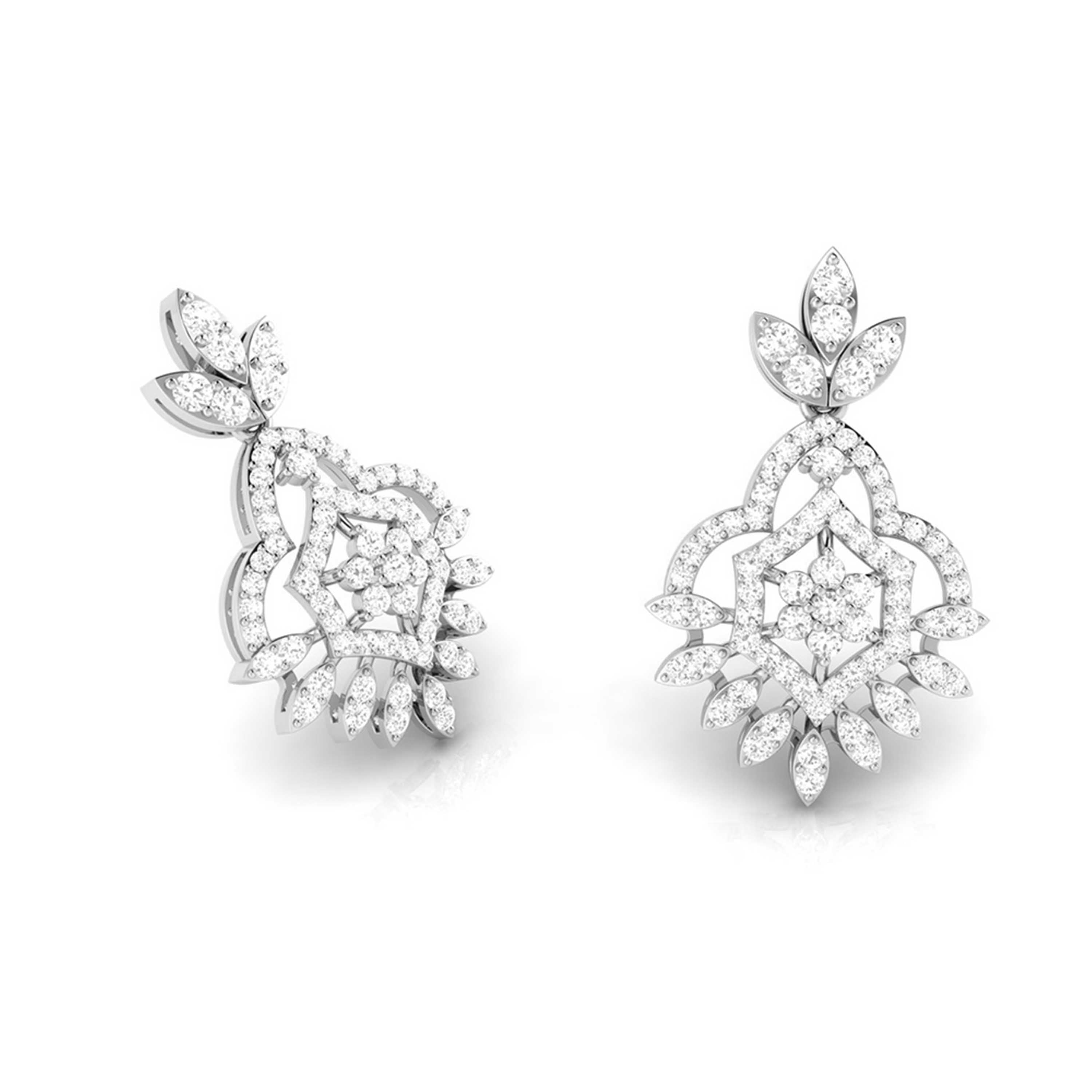 Designer Platinum Earrings with Diamonds JL PT E NK-68   Jewelove.US