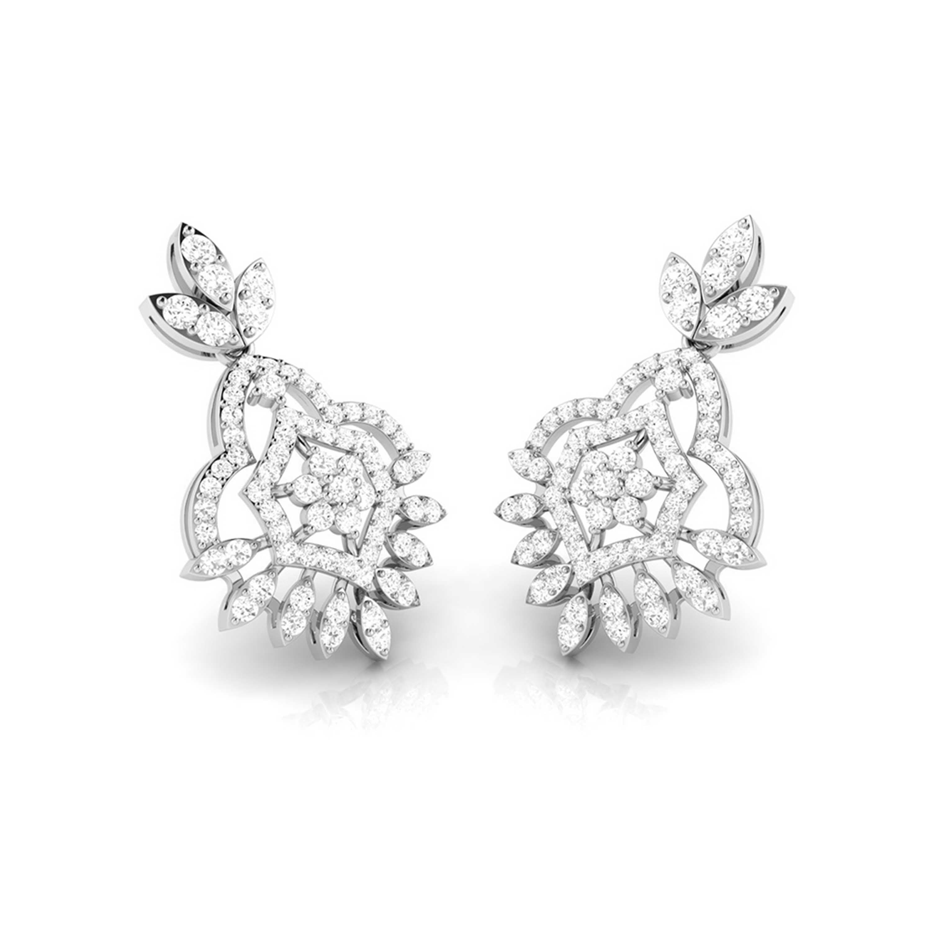 Designer Platinum Earrings with Diamonds JL PT E NK-68   Jewelove.US