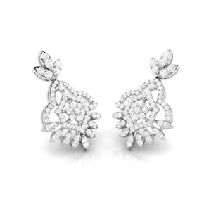 Designer Platinum Earrings with Diamonds JL PT E NK-68