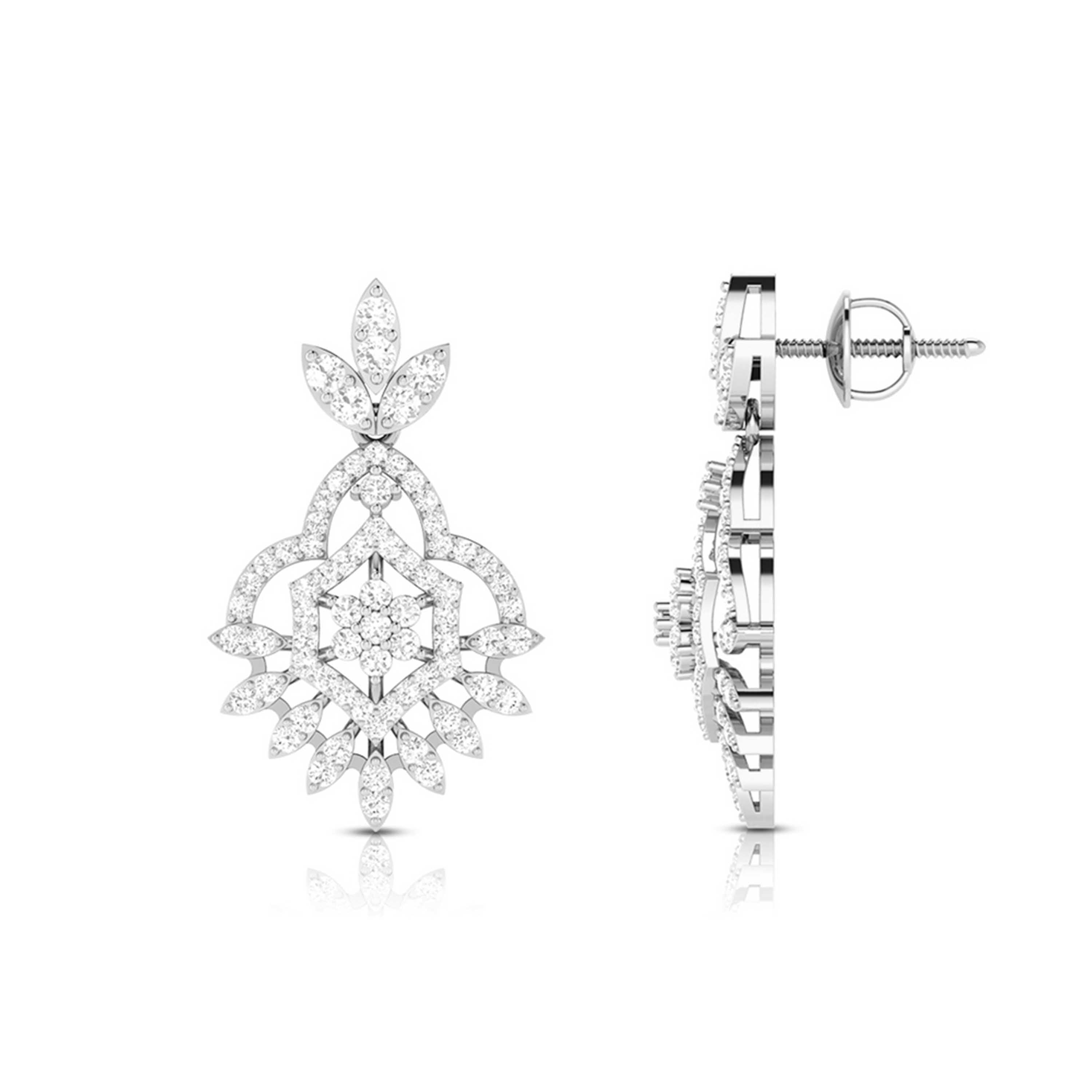 Designer Platinum Earrings with Diamonds JL PT E NK-68