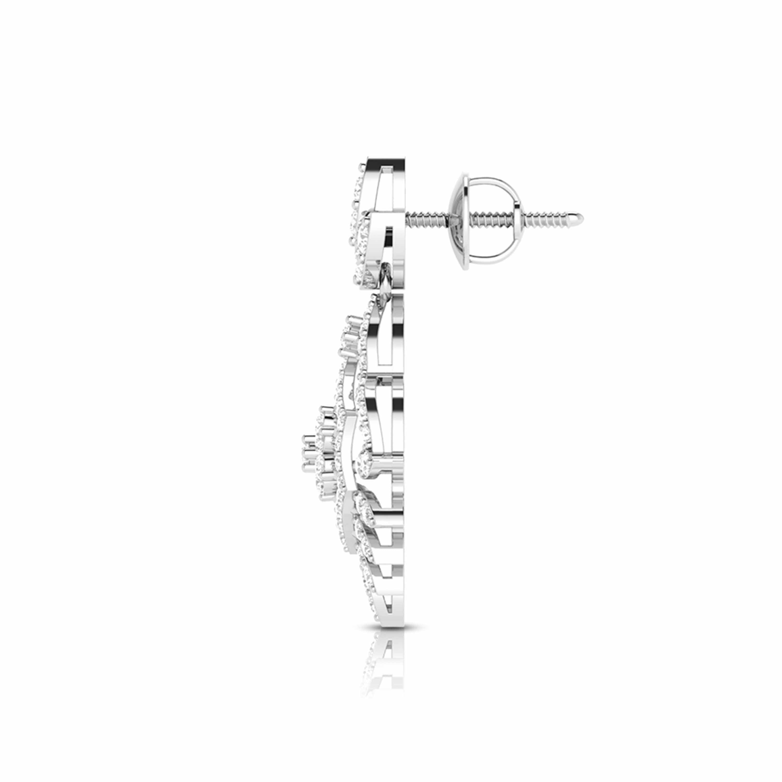 Designer Platinum Earrings with Diamonds JL PT E NK-68