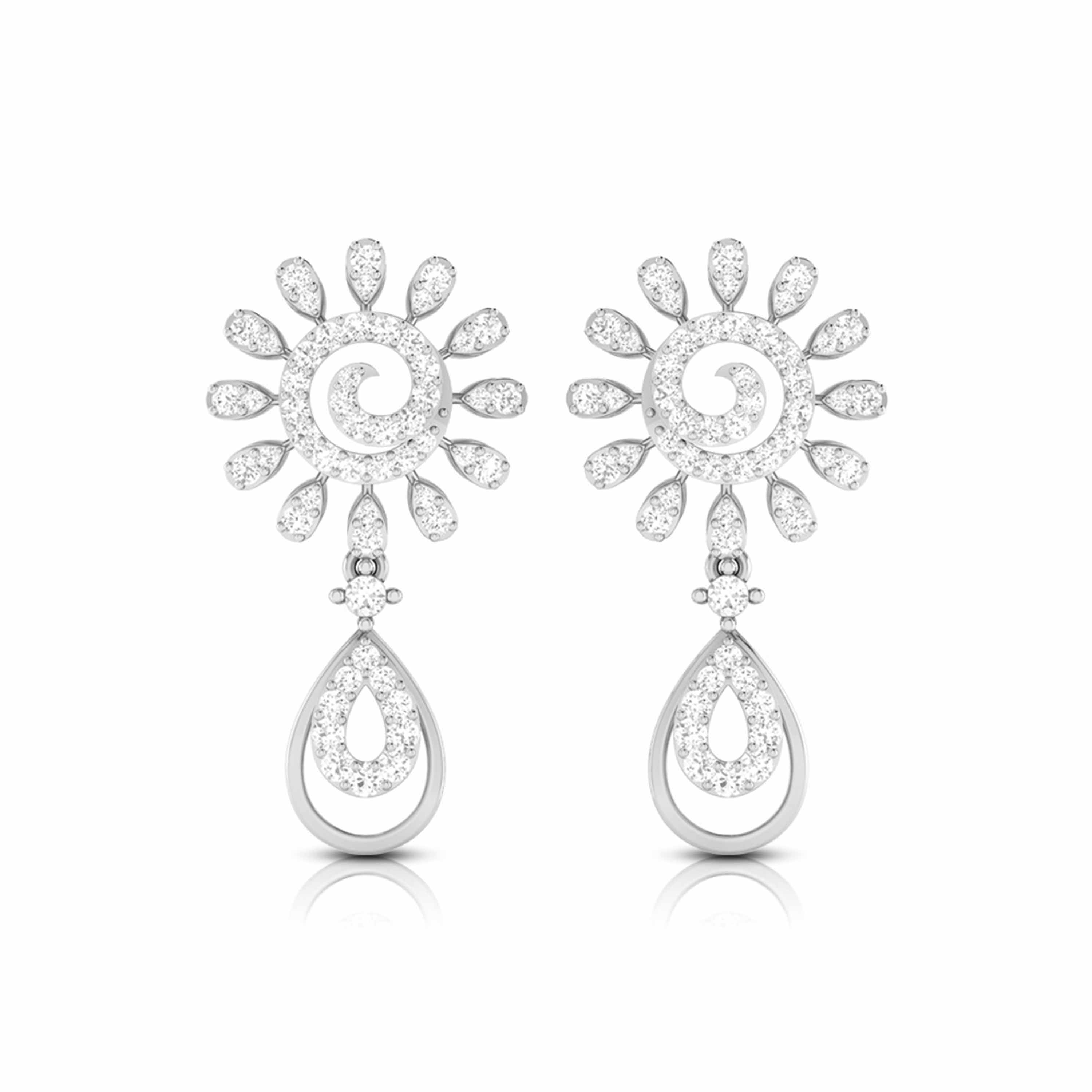 Designer Platinum Earrings with Diamonds JL PT E NK-69