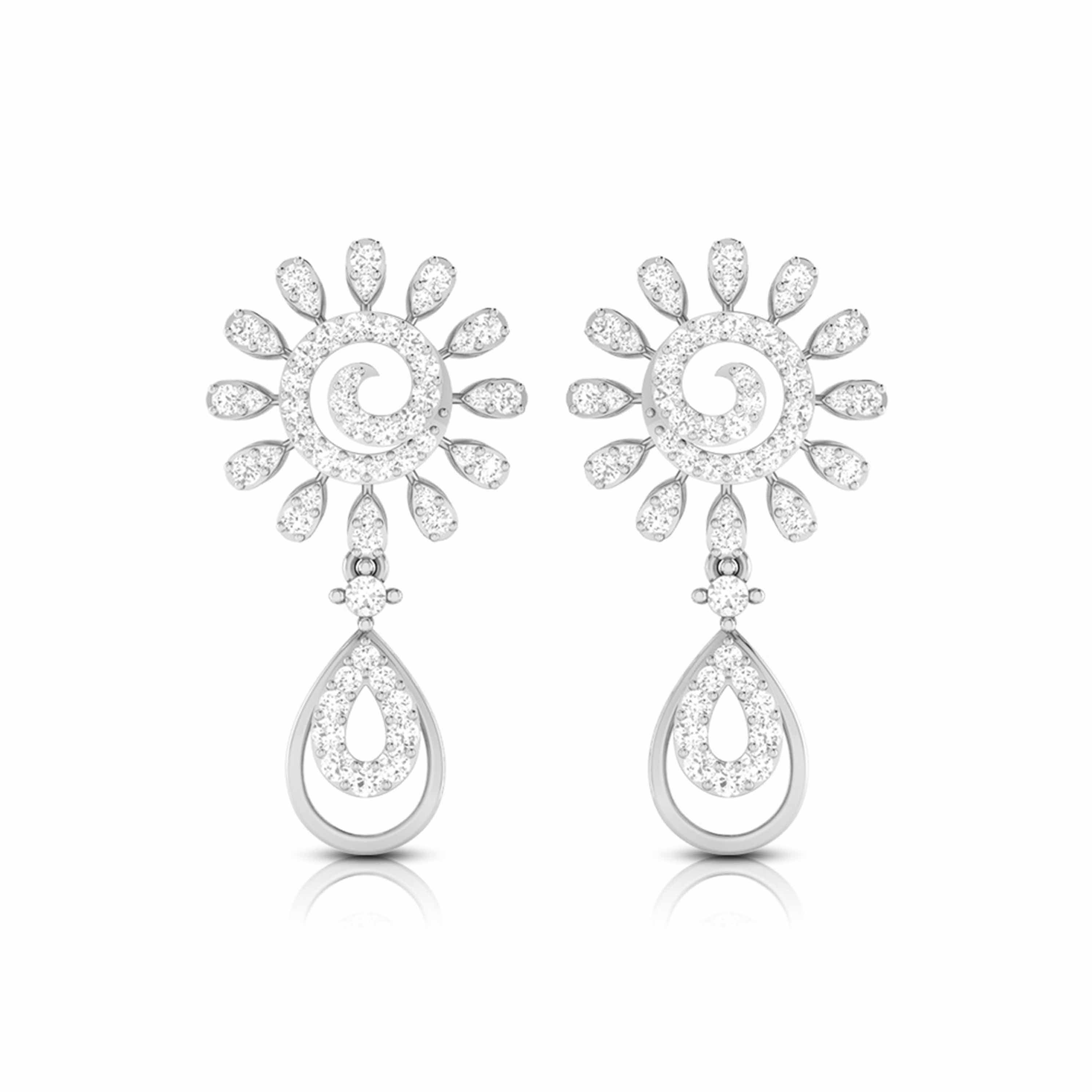 Designer Platinum Earrings with Diamonds JL PT E NK-69  VVS-GH Jewelove.US