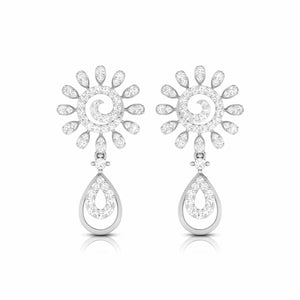 Designer Platinum Earrings with Diamonds JL PT E NK-69