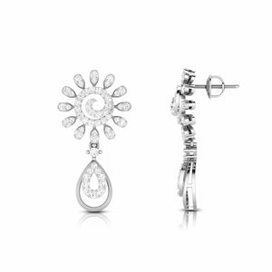 Designer Platinum Earrings with Diamonds JL PT E NK-69