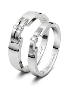 New Style Platinum Love Bands SJ PTO 202 - Suranas Jewelove
