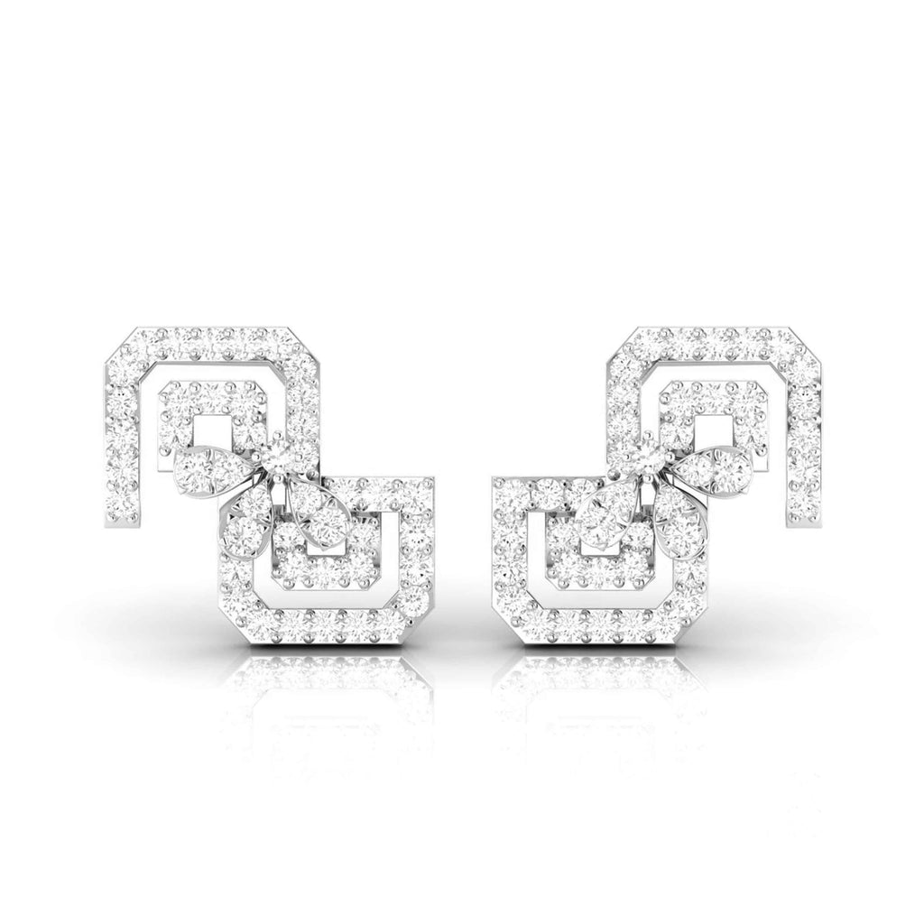 New Fashionable Platinum Diamond Earrings for Women JL PT E OLS 23  VVS-GH Jewelove.US