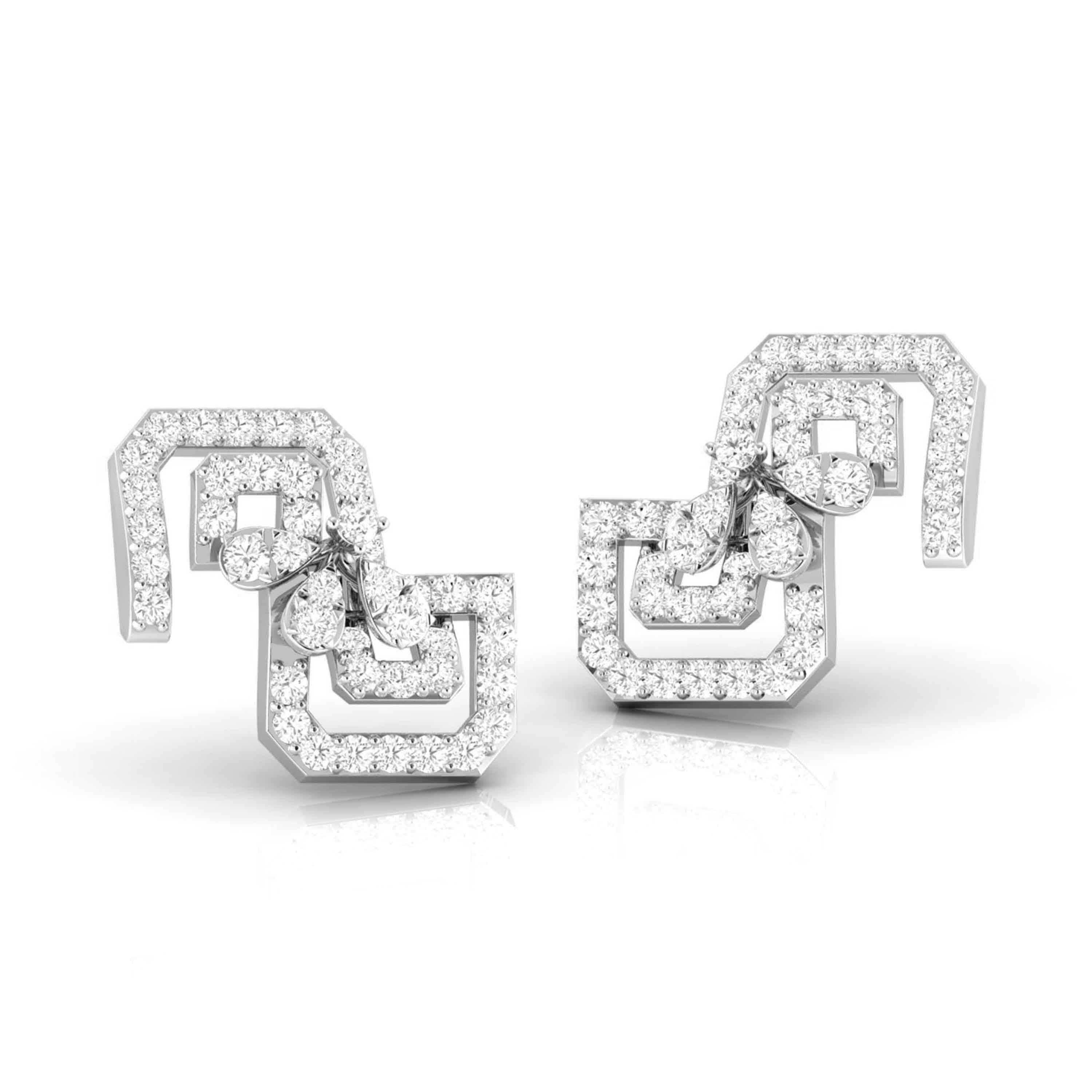 New Fashionable Platinum Diamond Earrings for Women JL PT E OLS 23   Jewelove.US