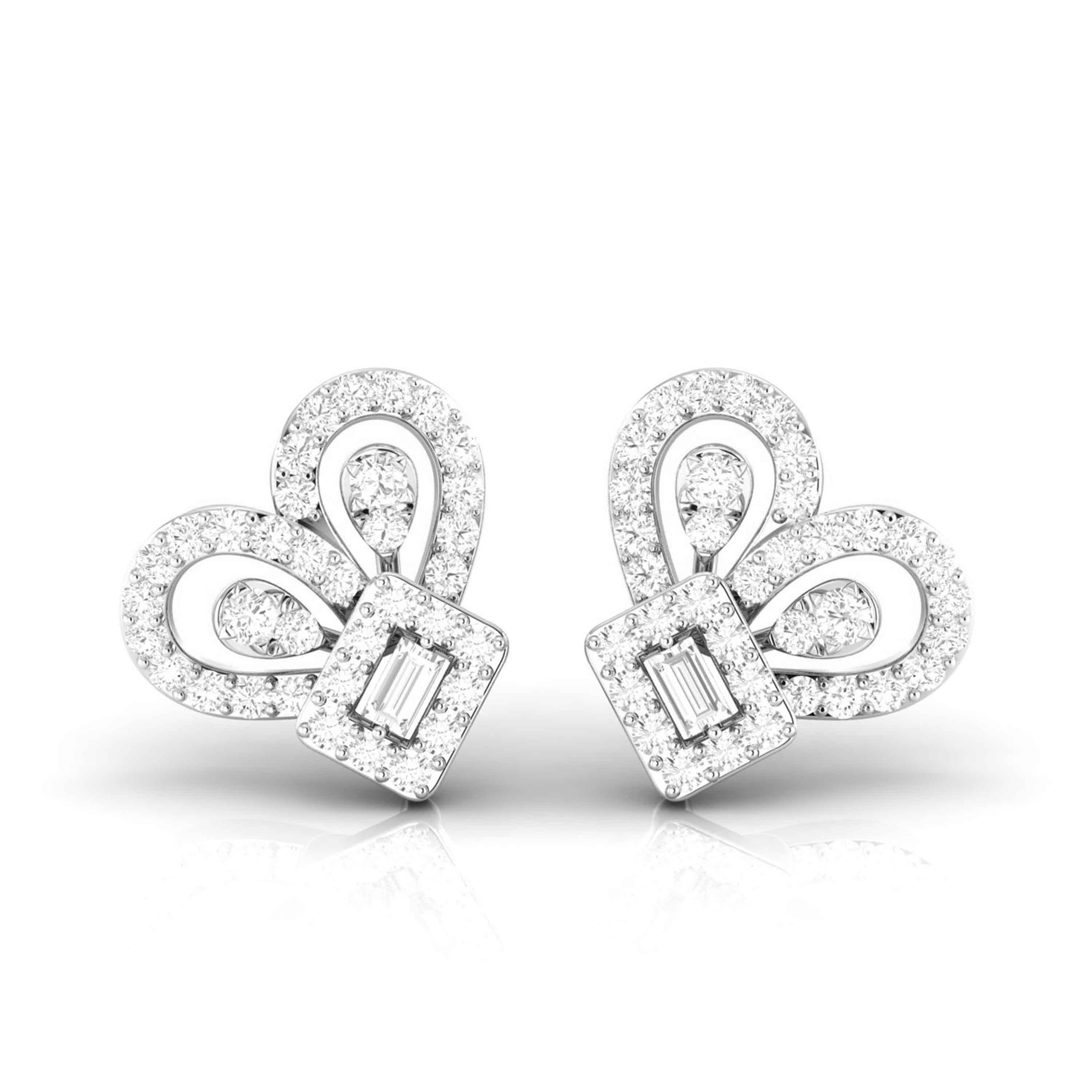 Beautiful Platinum Diamond Earrings for Women JL PT E OLS 28