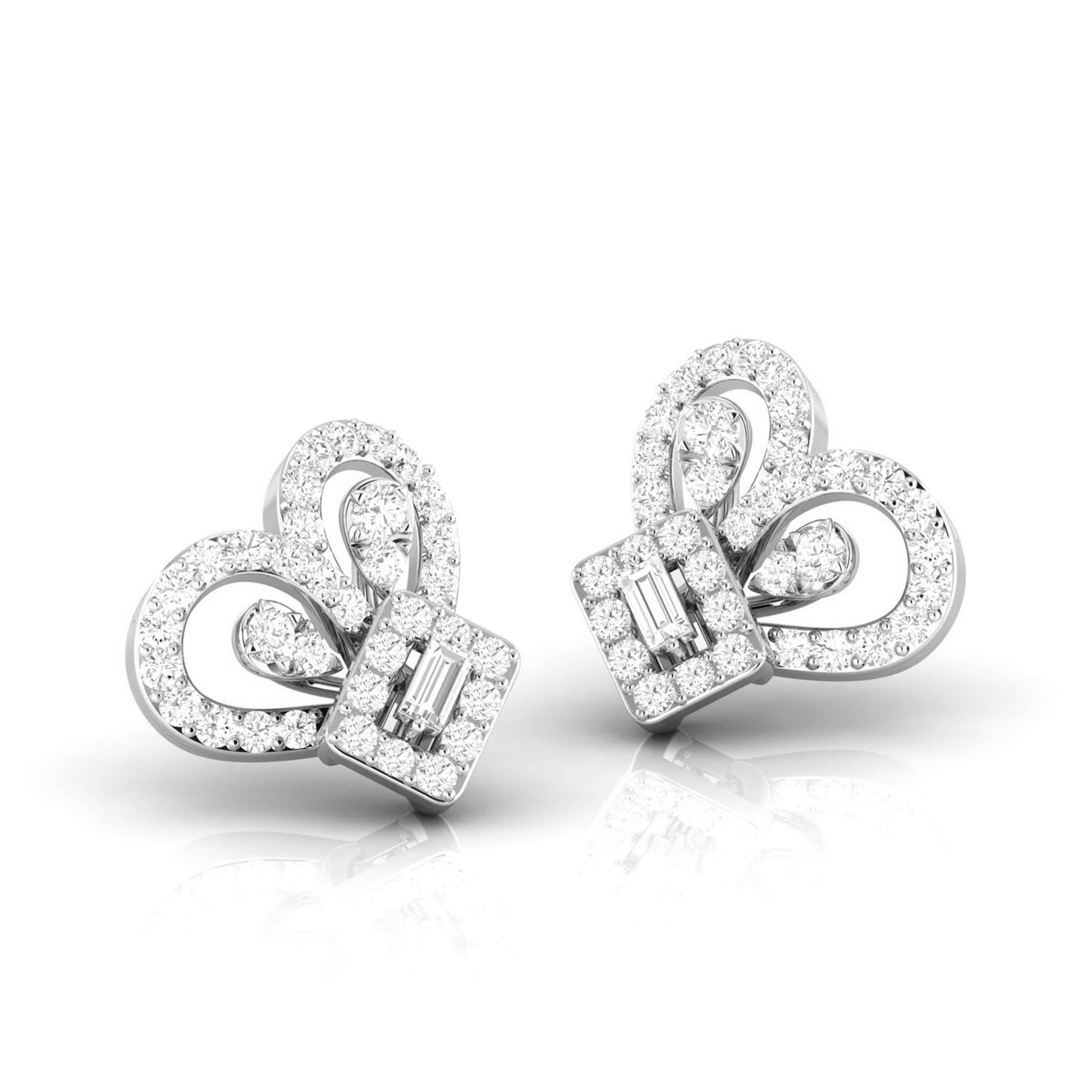 Beautiful Platinum Diamond Earrings for Women JL PT E OLS 28