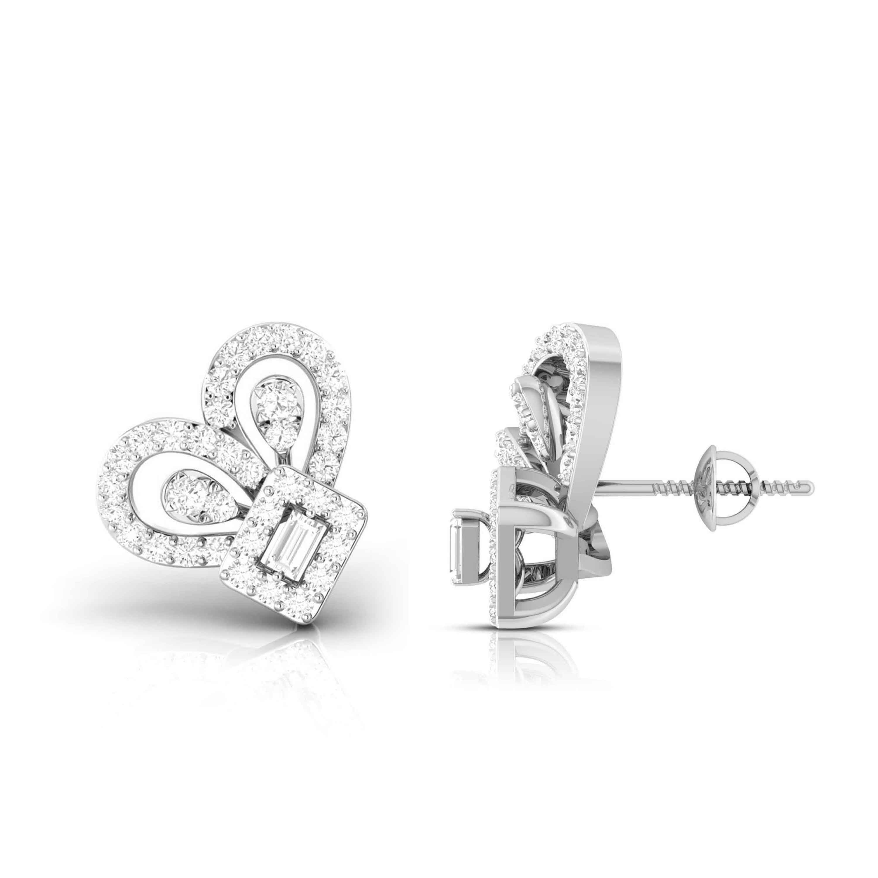 Beautiful Platinum Diamond Earrings for Women JL PT E OLS 28   Jewelove.US