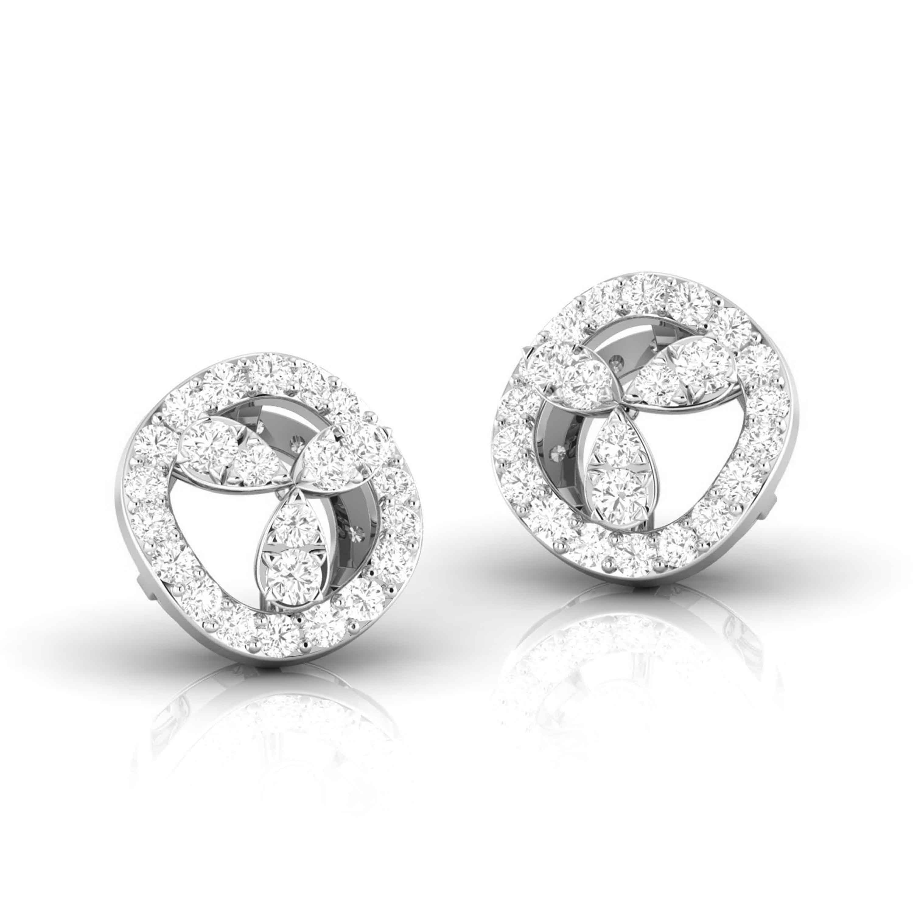 Designer Platinum Diamond Earrings for Women JL PT E OLS 29   Jewelove.US