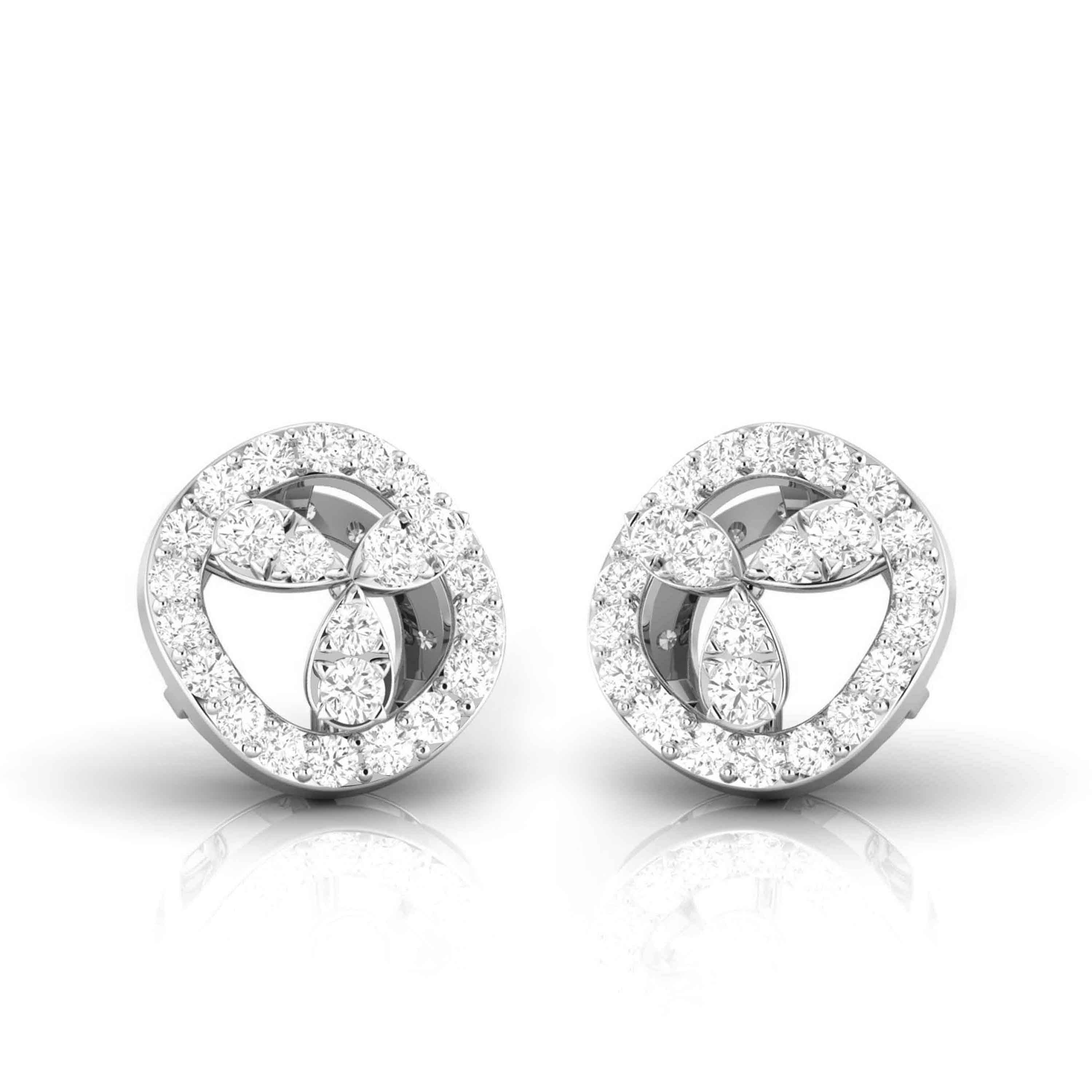 Designer Platinum Diamond Earrings for Women JL PT E OLS 29   Jewelove.US