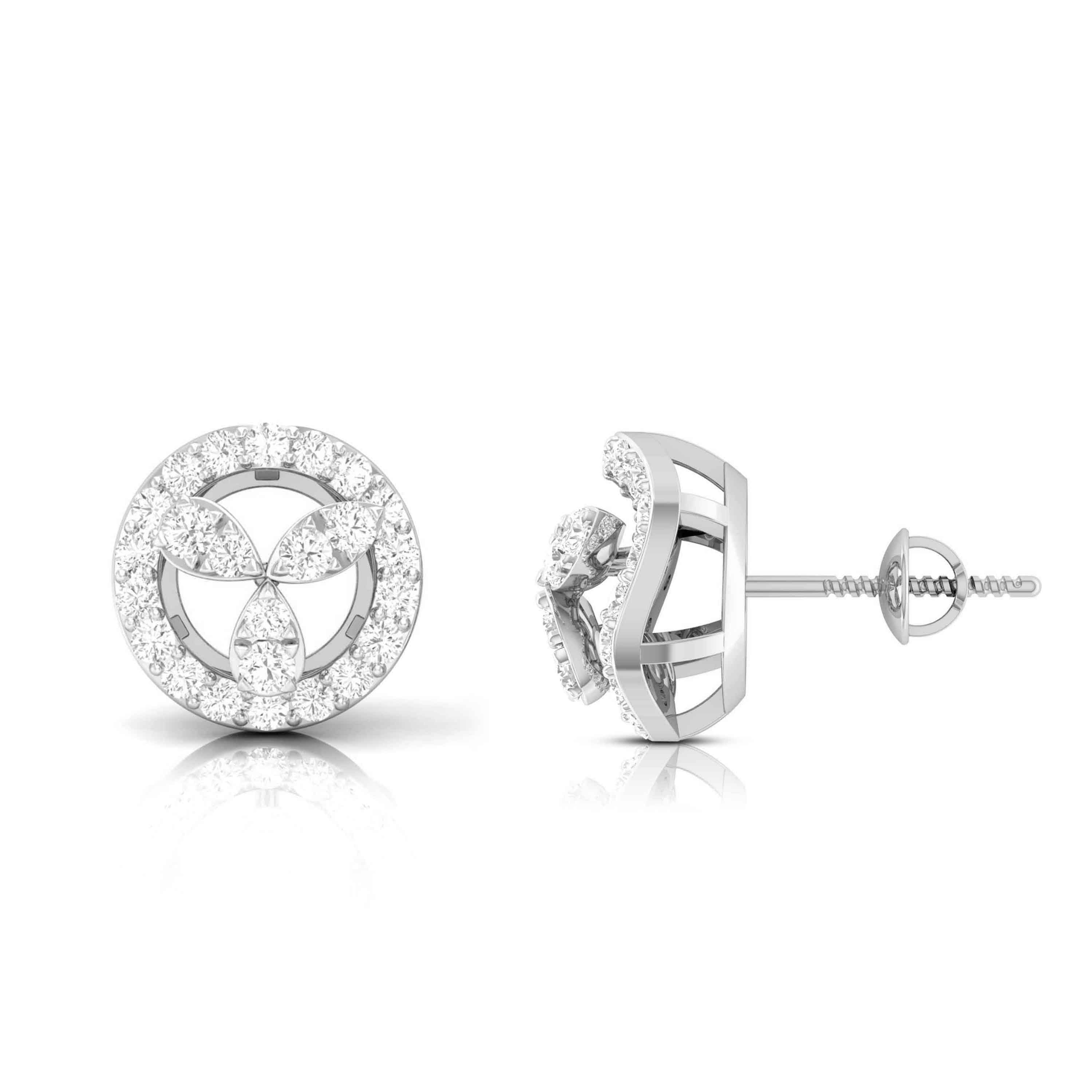 Designer Platinum Diamond Earrings for Women JL PT E OLS 29   Jewelove.US