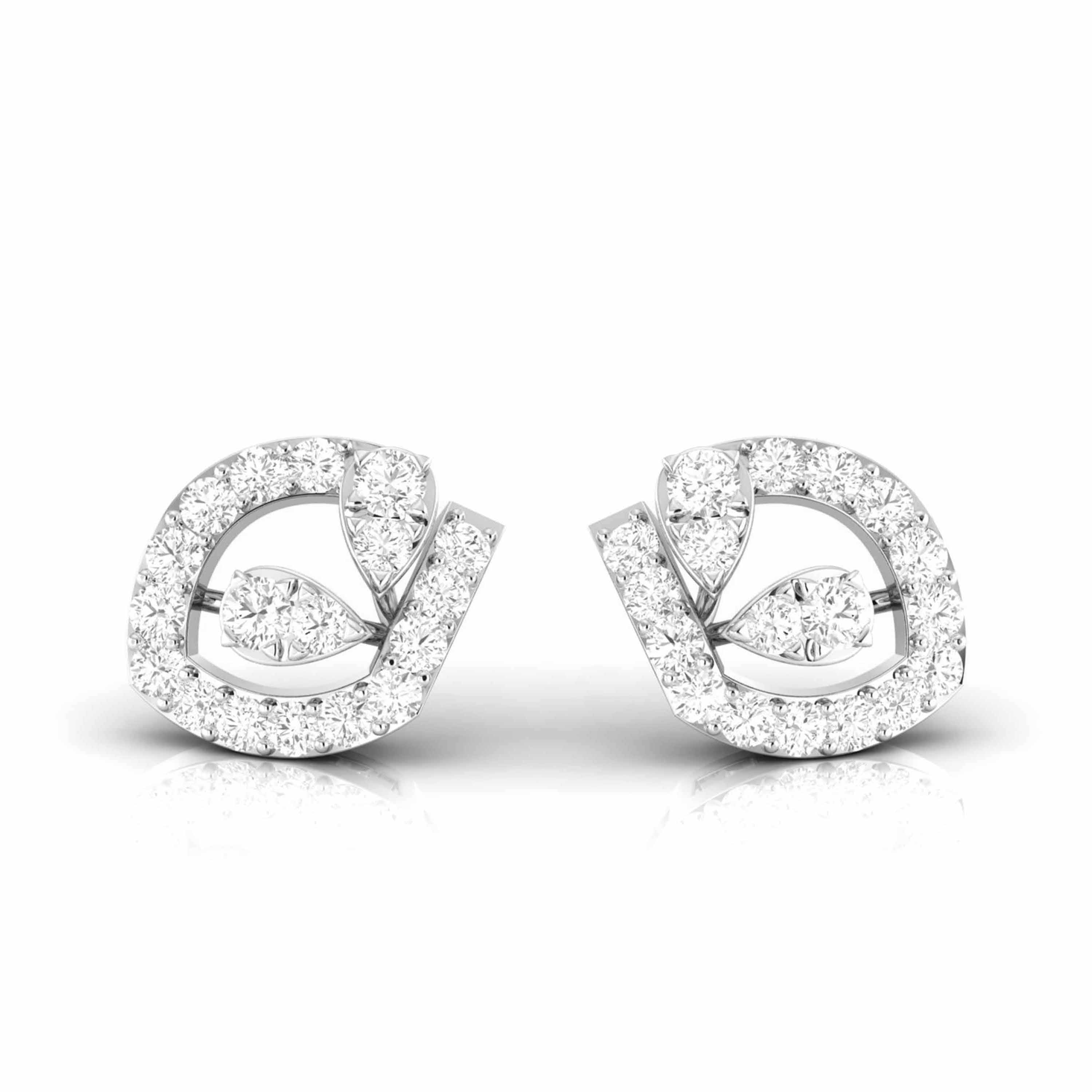 Designer Platinum Diamond Earrings for Women JL PT E OLS 30