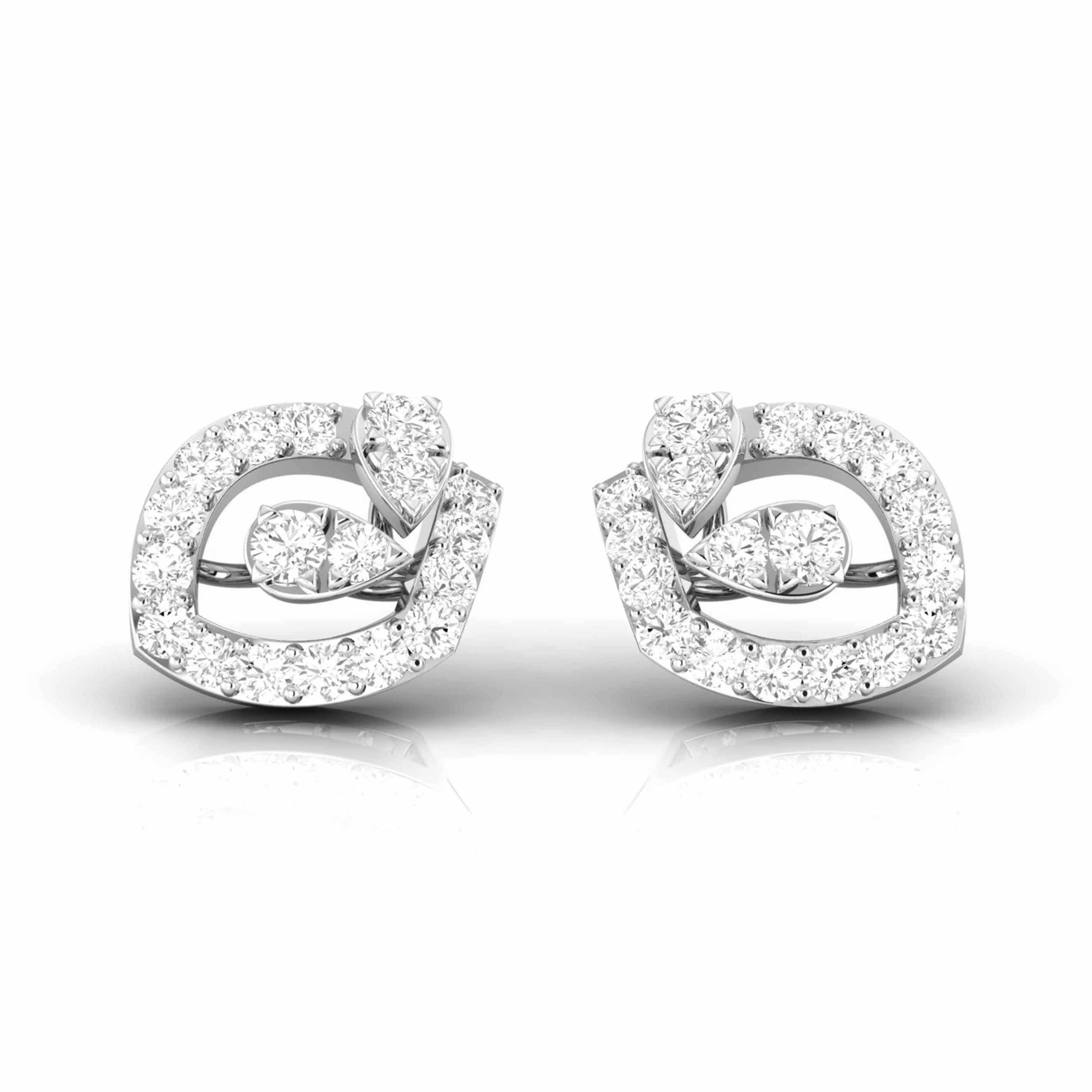 Designer Platinum Diamond Earrings for Women JL PT E OLS 30