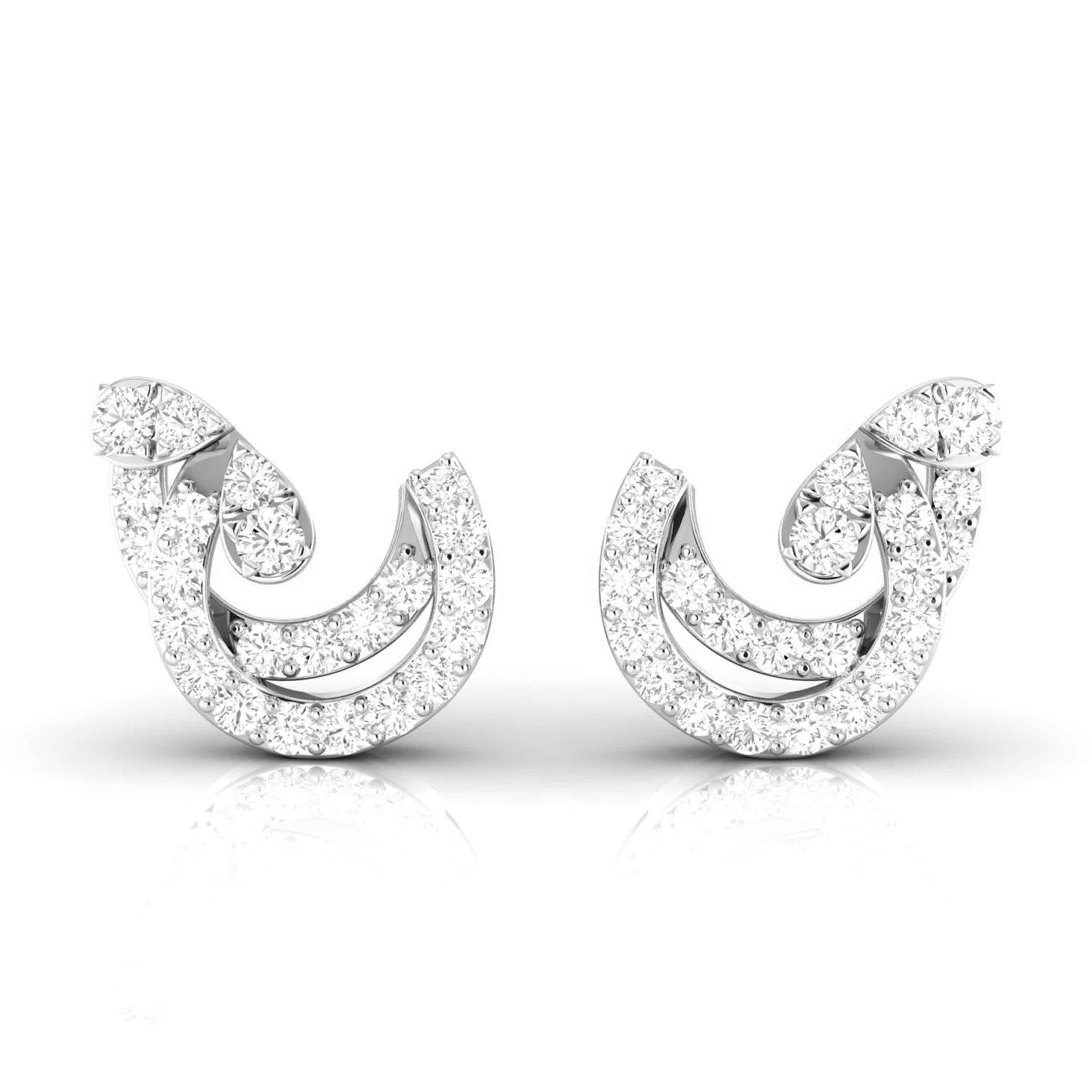 New Fashionable Platinum Diamond Earrings for Women JL PT E OLS 31