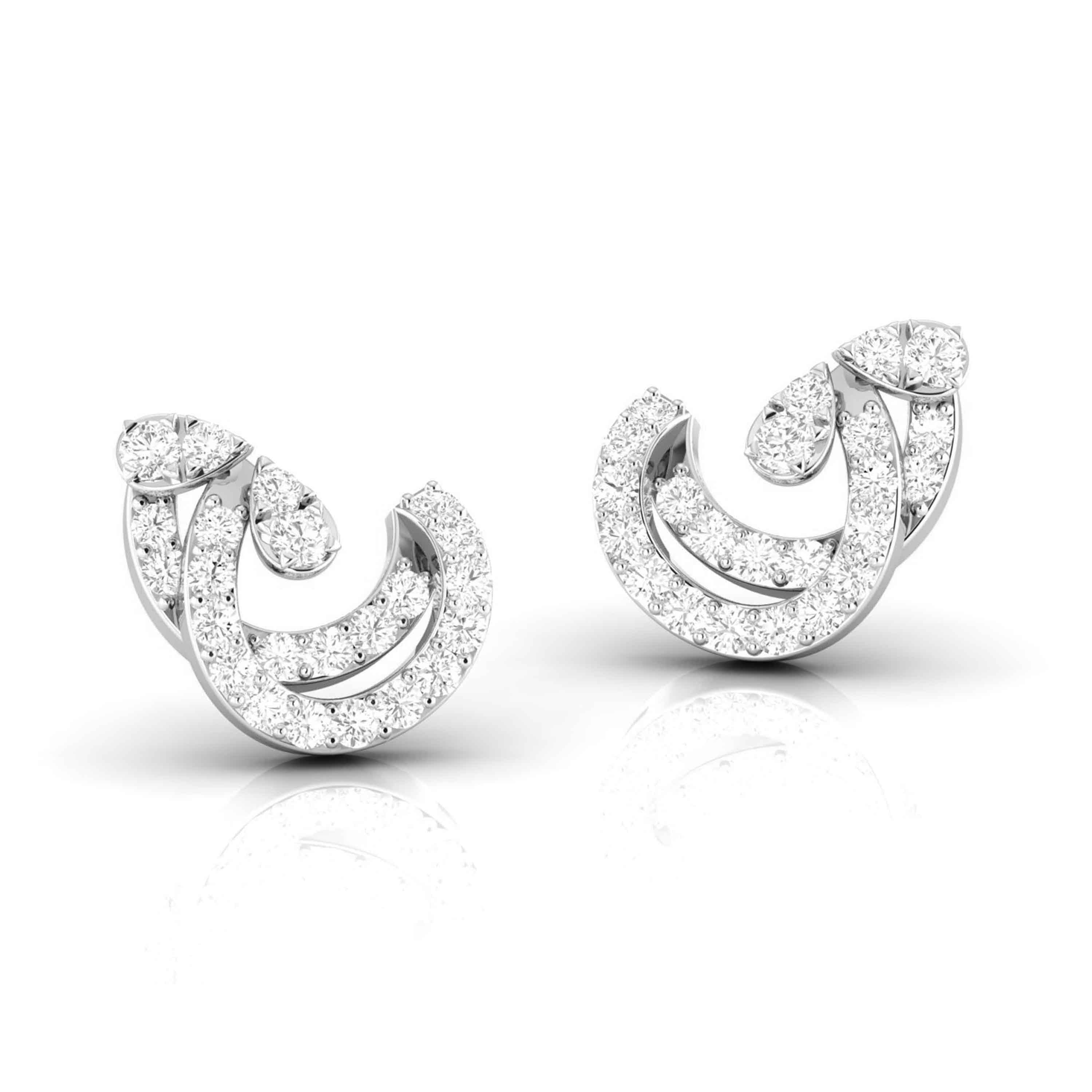 New Fashionable Platinum Diamond Earrings for Women JL PT E OLS 31